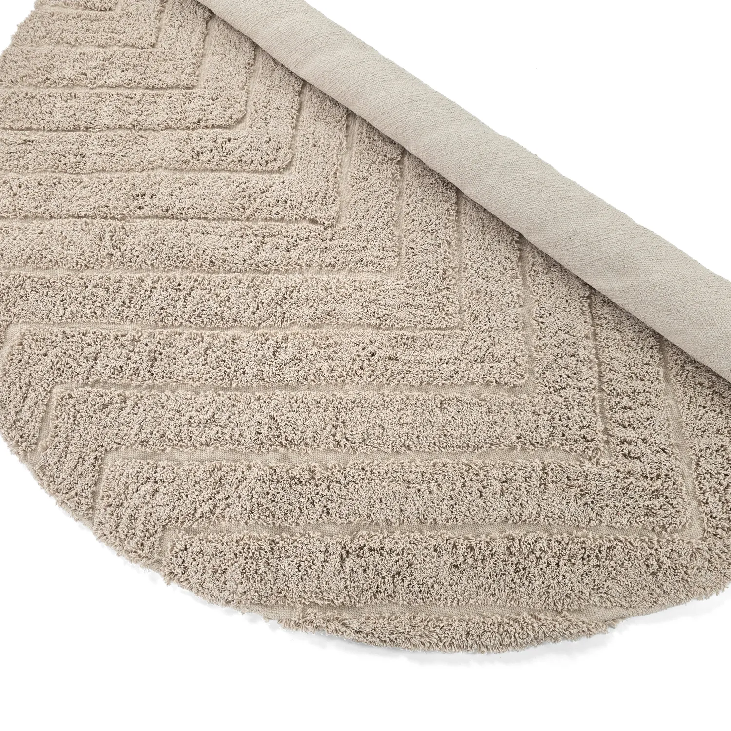 Kulatý koberec - Conara Natural Cotton Shaggy (béžový)