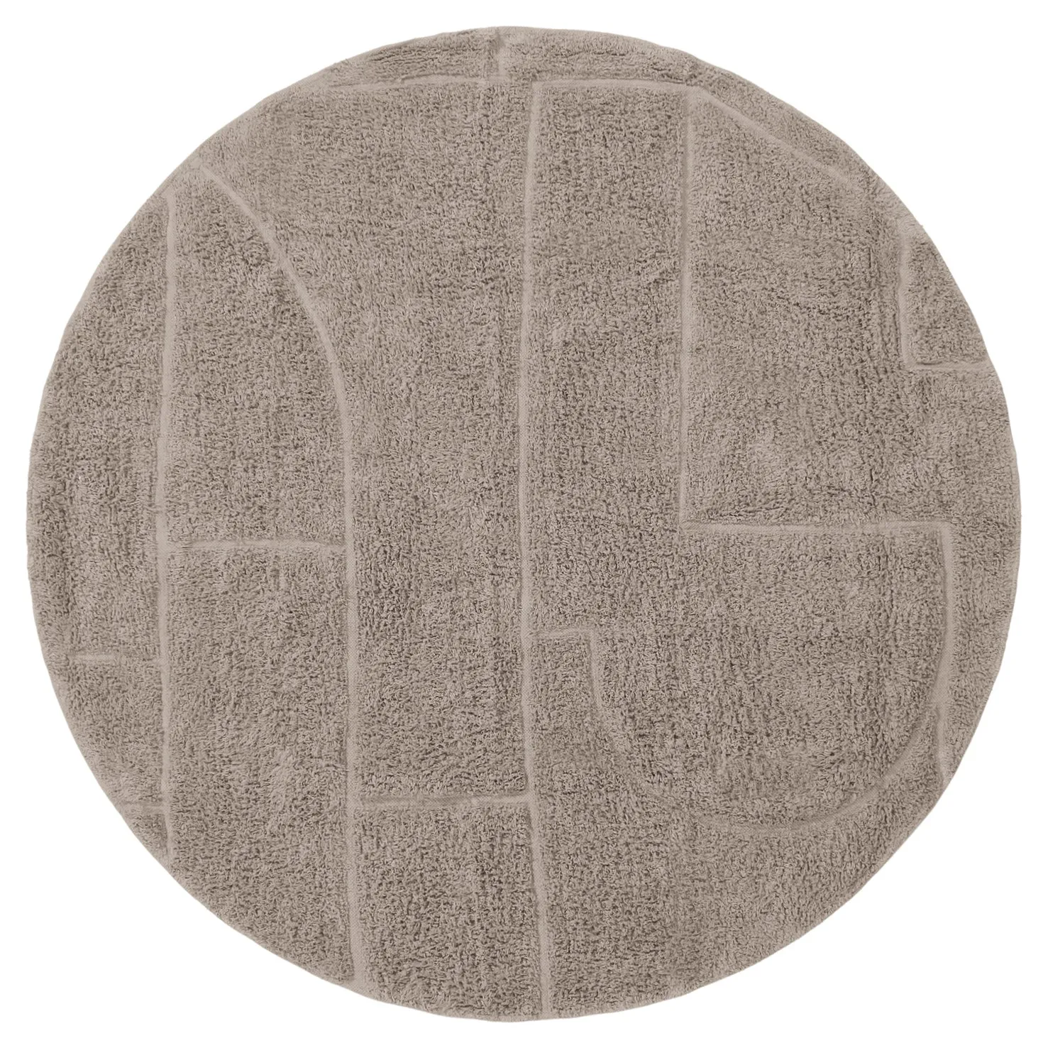 Kulatý koberec - Cremona Natural Cotton Shaggy (taupe)