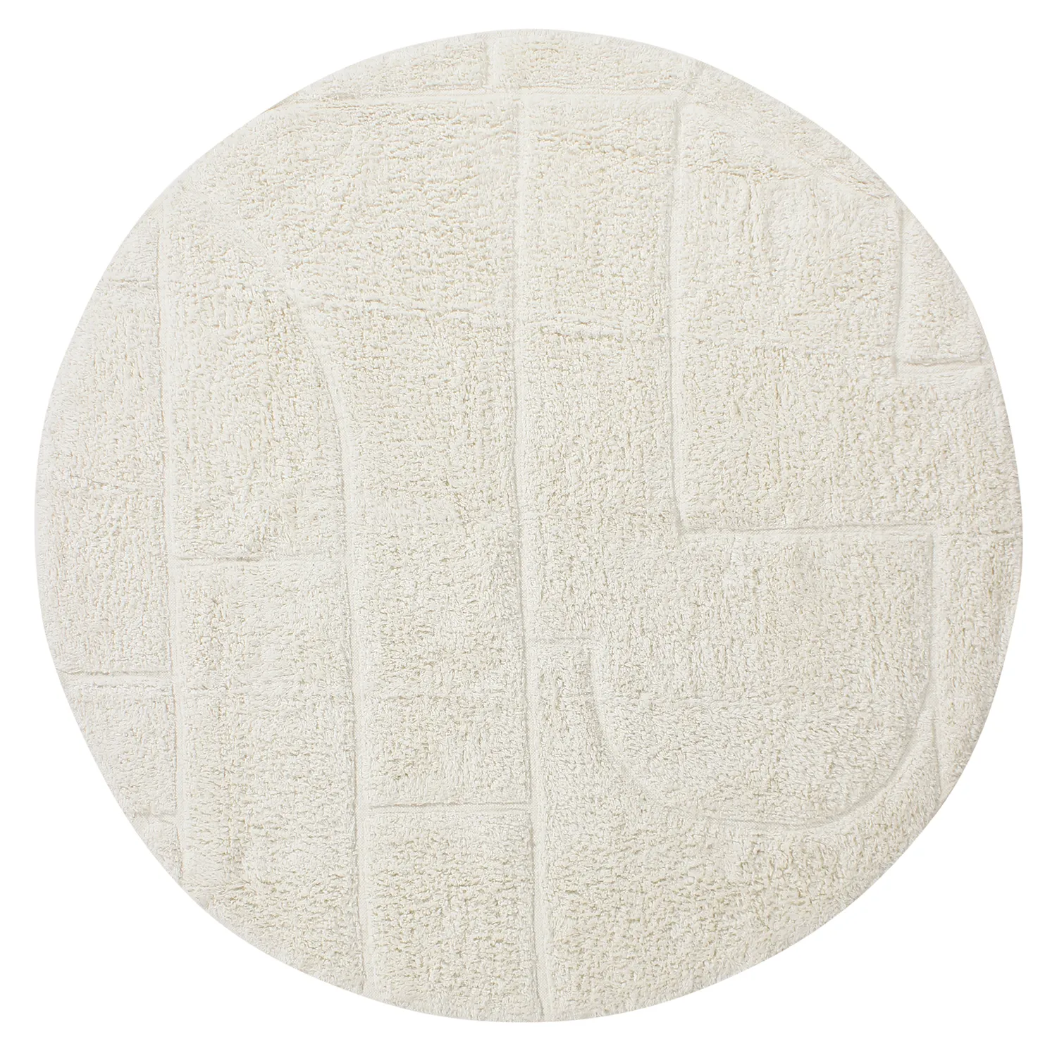 Kulatý koberec - Cremona Natural Cotton Shaggy (offwhite)