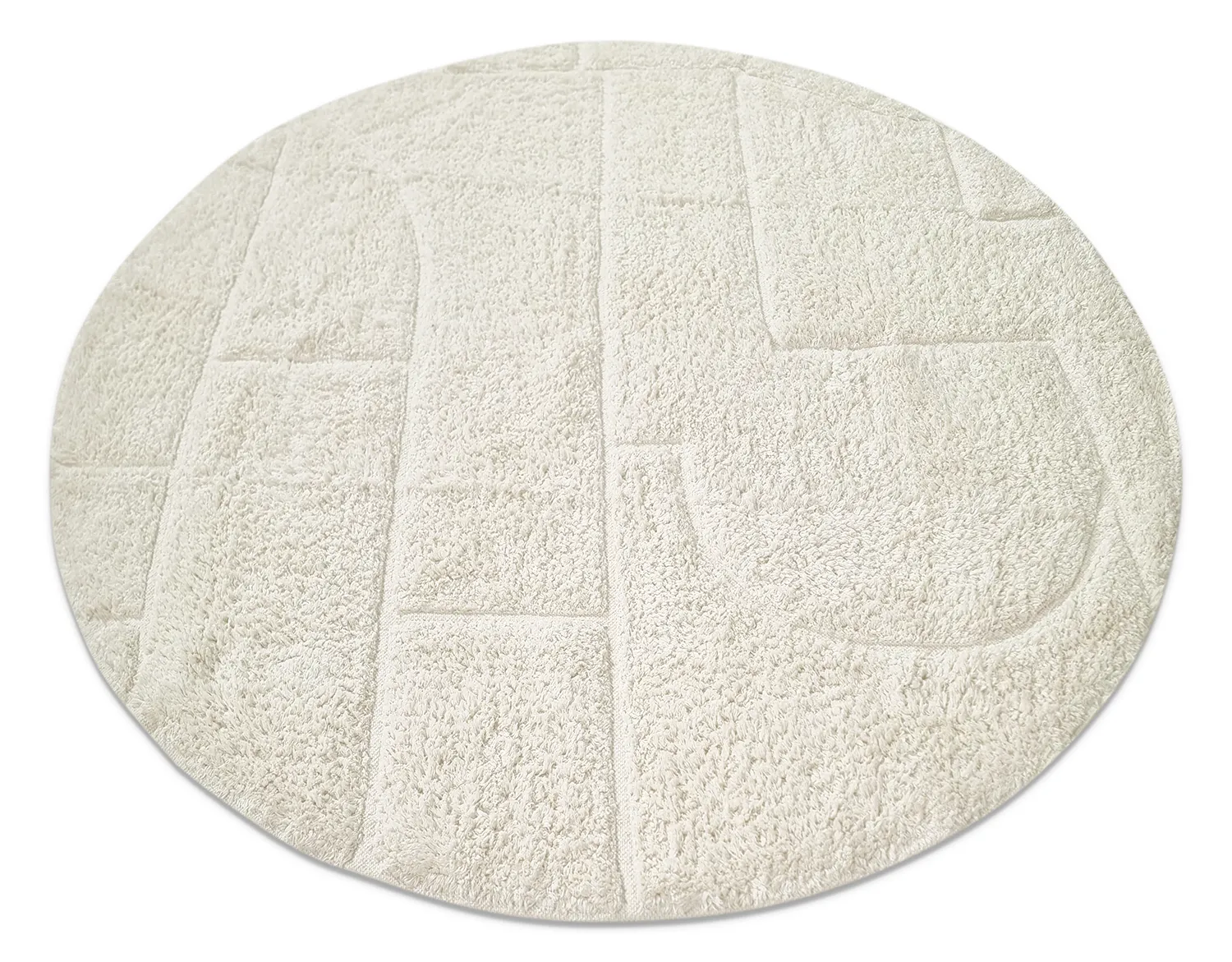 Kulatý koberec - Cremona Natural Cotton Shaggy (offwhite)