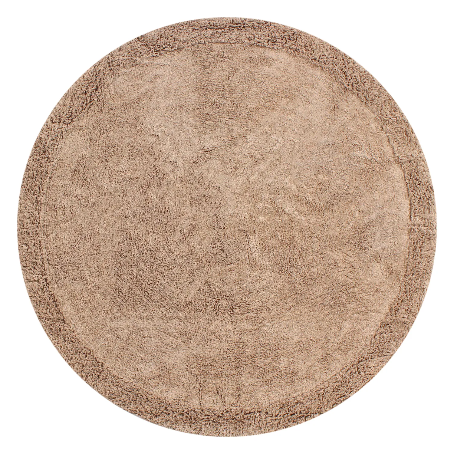 Kulatý koberec - Ebba Natural Cotton Shaggy (hnědý)