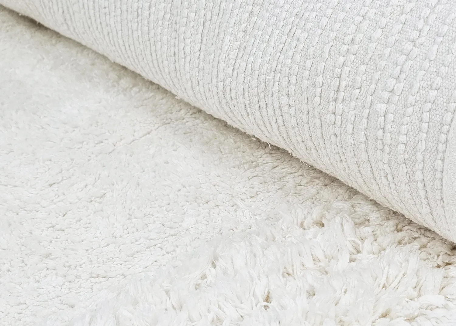 Kulatý koberec - Ebba Natural Cotton Shaggy (offwhite)