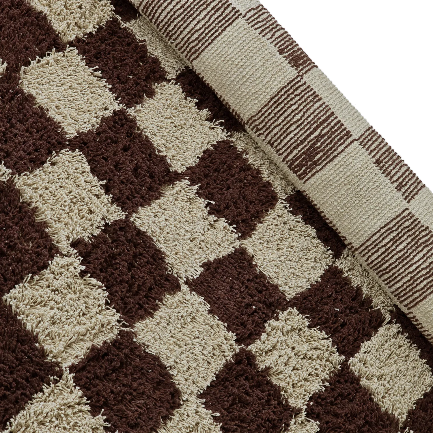 Shaggy koberce - Elsey Natural Cotton Shaggy (béžová/hnědá)