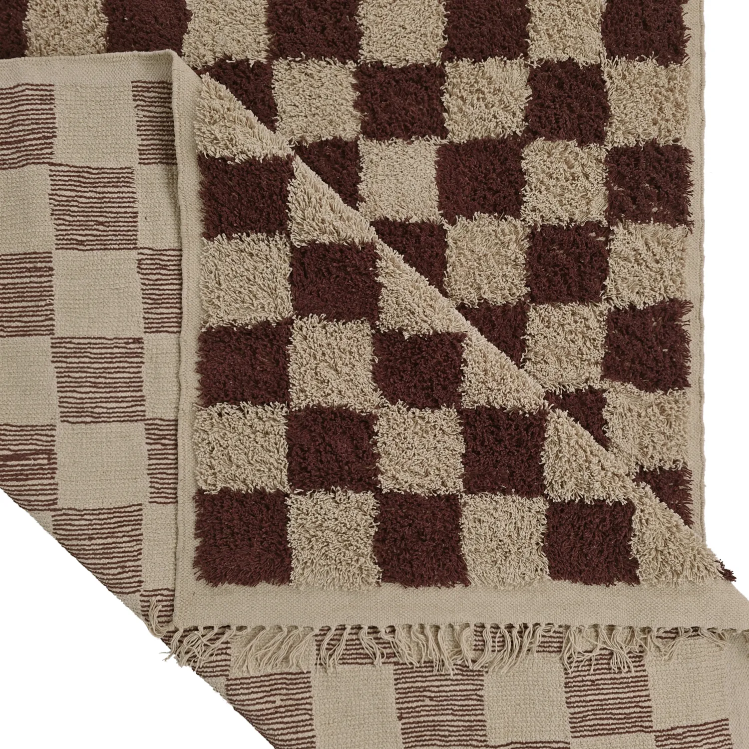 Shaggy koberce - Elsey Natural Cotton Shaggy (béžová/hnědá)