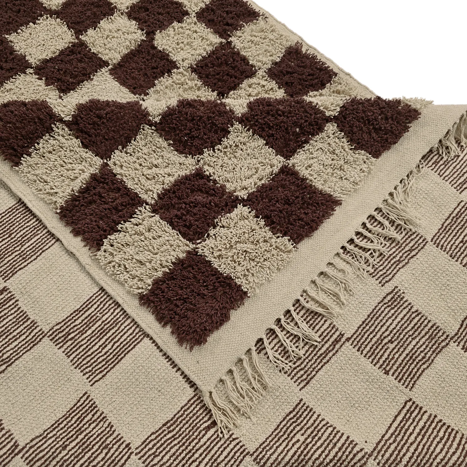 Shaggy koberce - Elsey Natural Cotton Shaggy (béžová/hnědá)