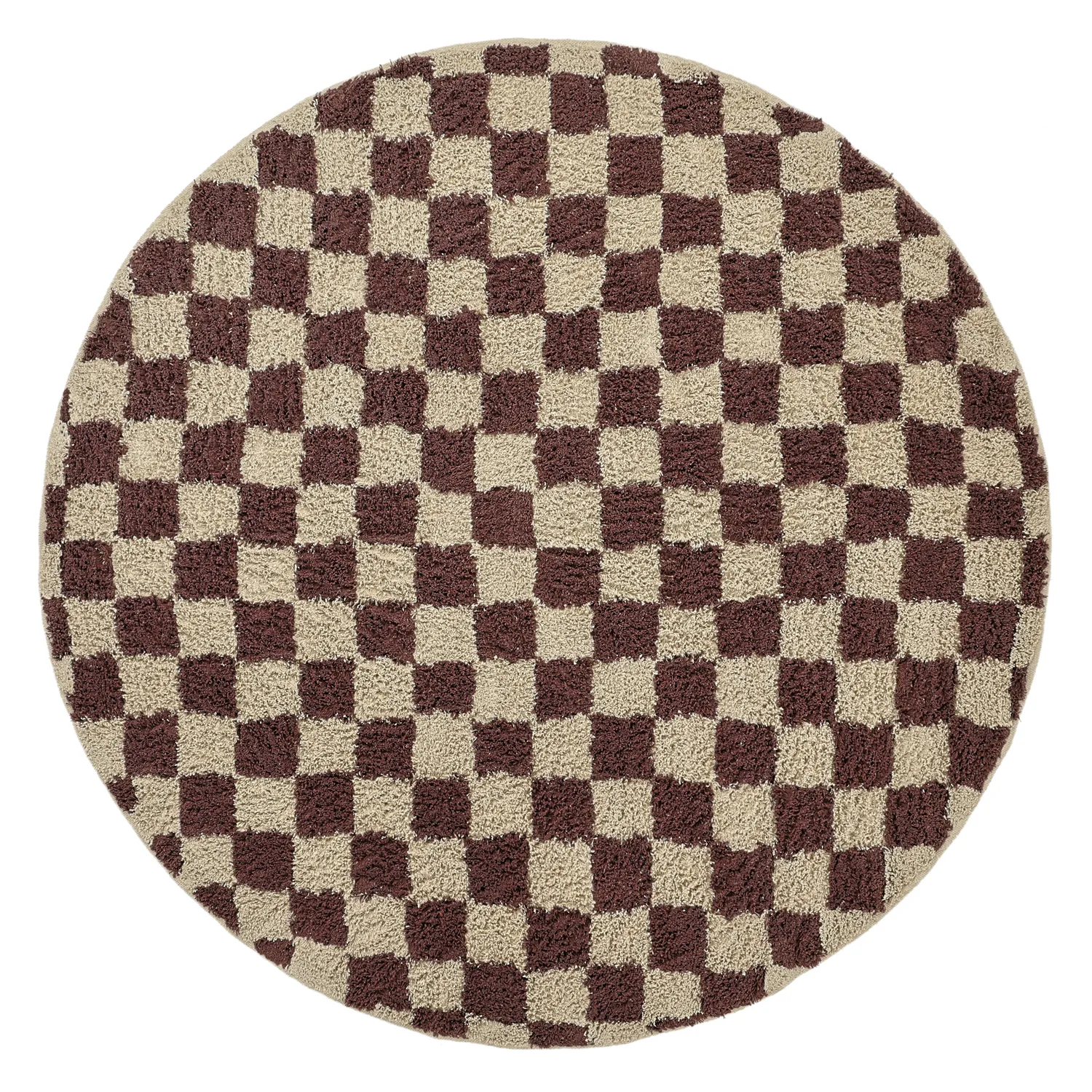 Kulatý koberec - Elsey Natural Cotton Shaggy (béžová/hnědá)