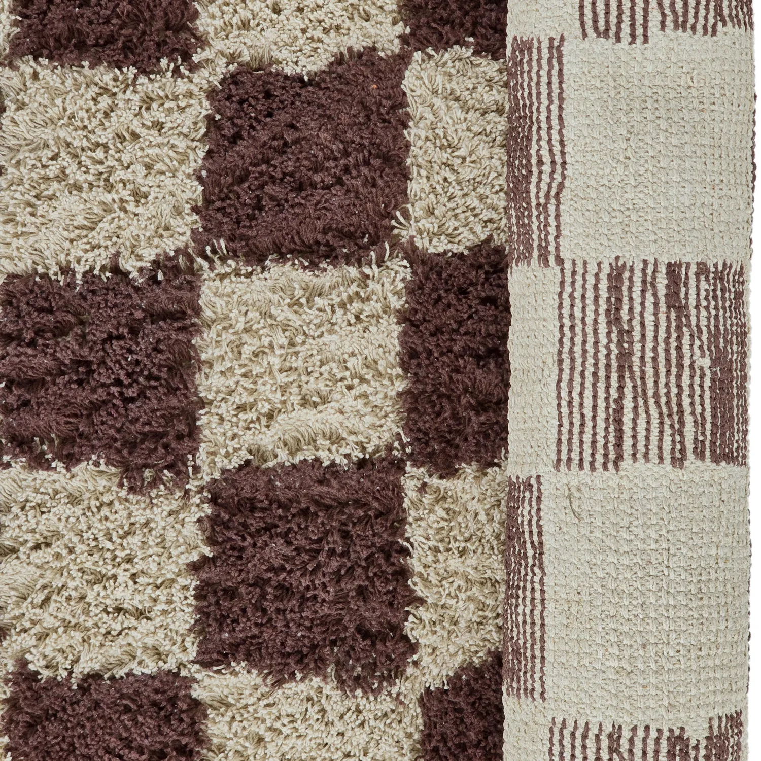 Kulatý koberec - Elsey Natural Cotton Shaggy (béžová/hnědá)