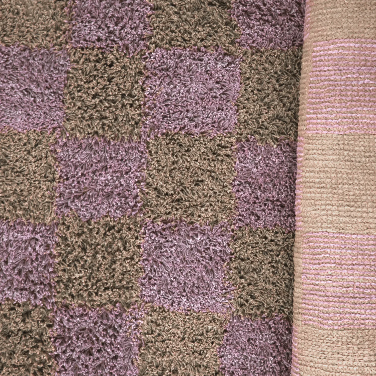 Shaggy koberce - Elsey Natural Cotton Shaggy (hnědá/fialová)