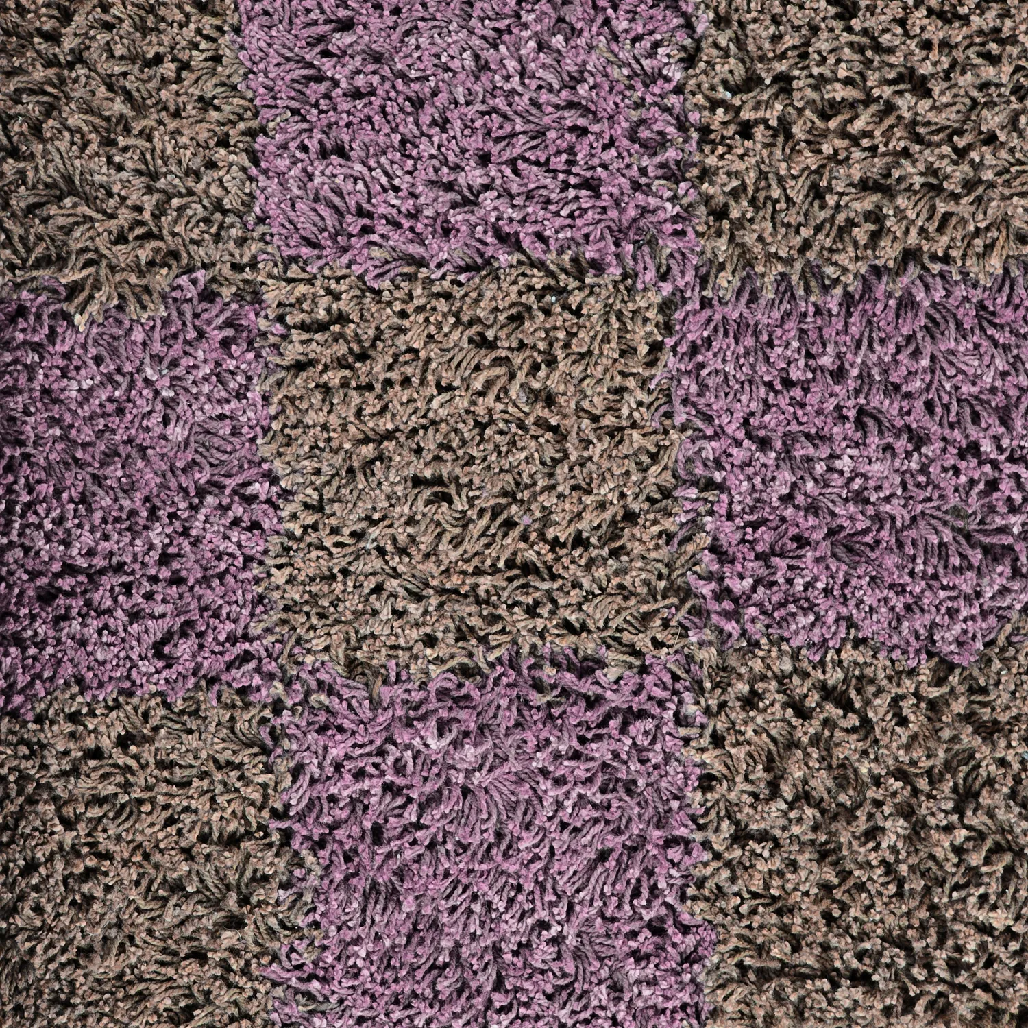 Shaggy koberce - Elsey Natural Cotton Shaggy (hnědá/fialová)