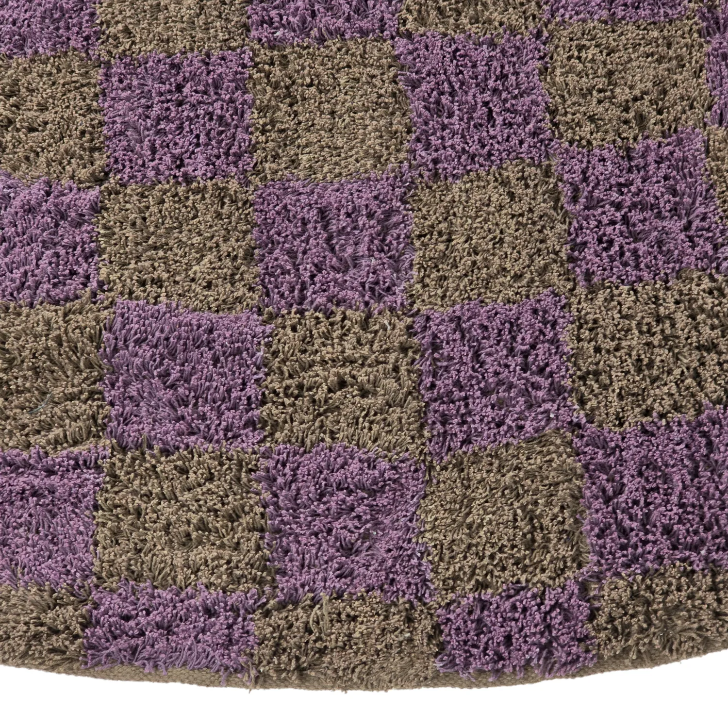 Kulatý koberec - Elsey Natural Cotton Shaggy (hnědá/fialová)