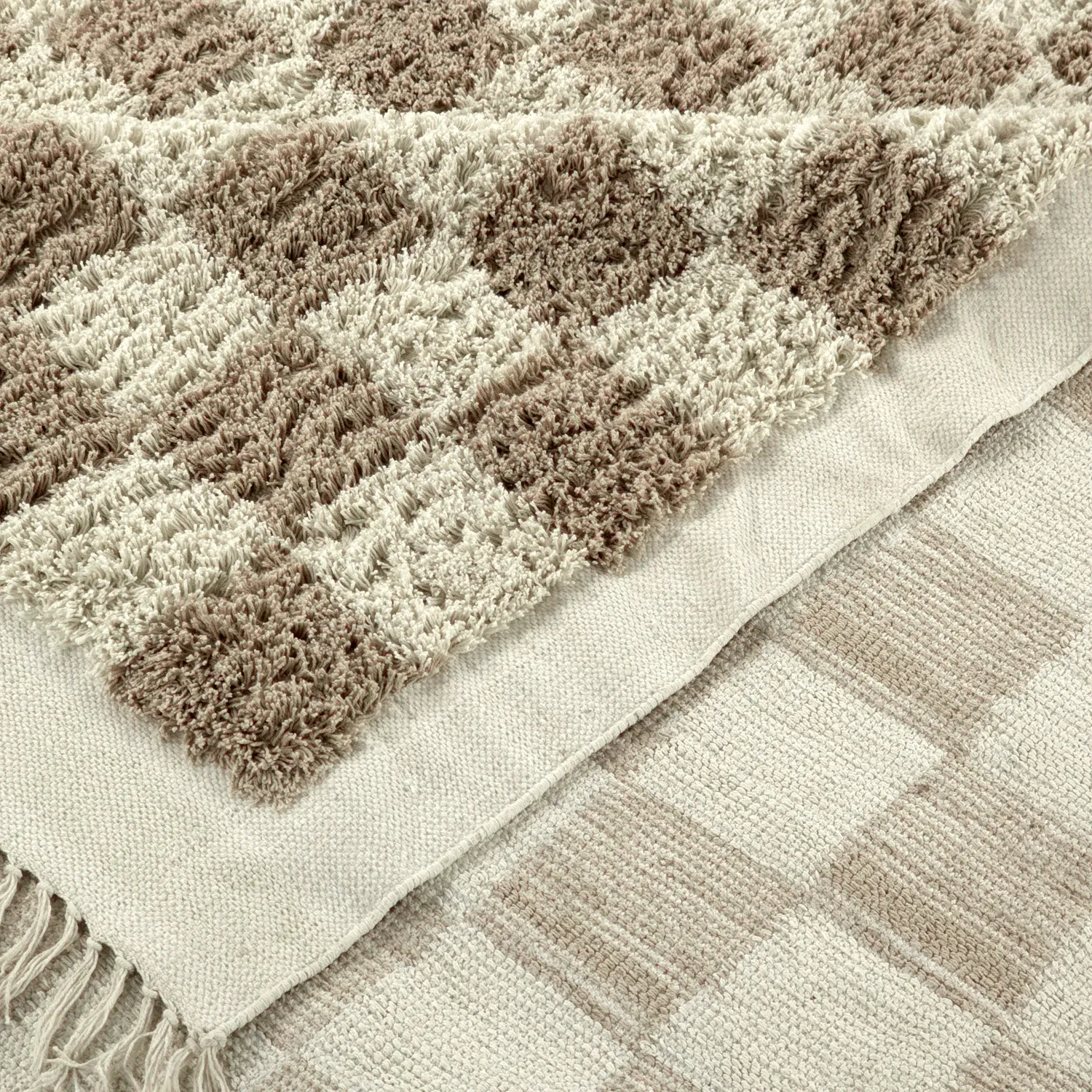 Shaggy koberce - Elsey Natural Cotton Shaggy (smetana/písek)