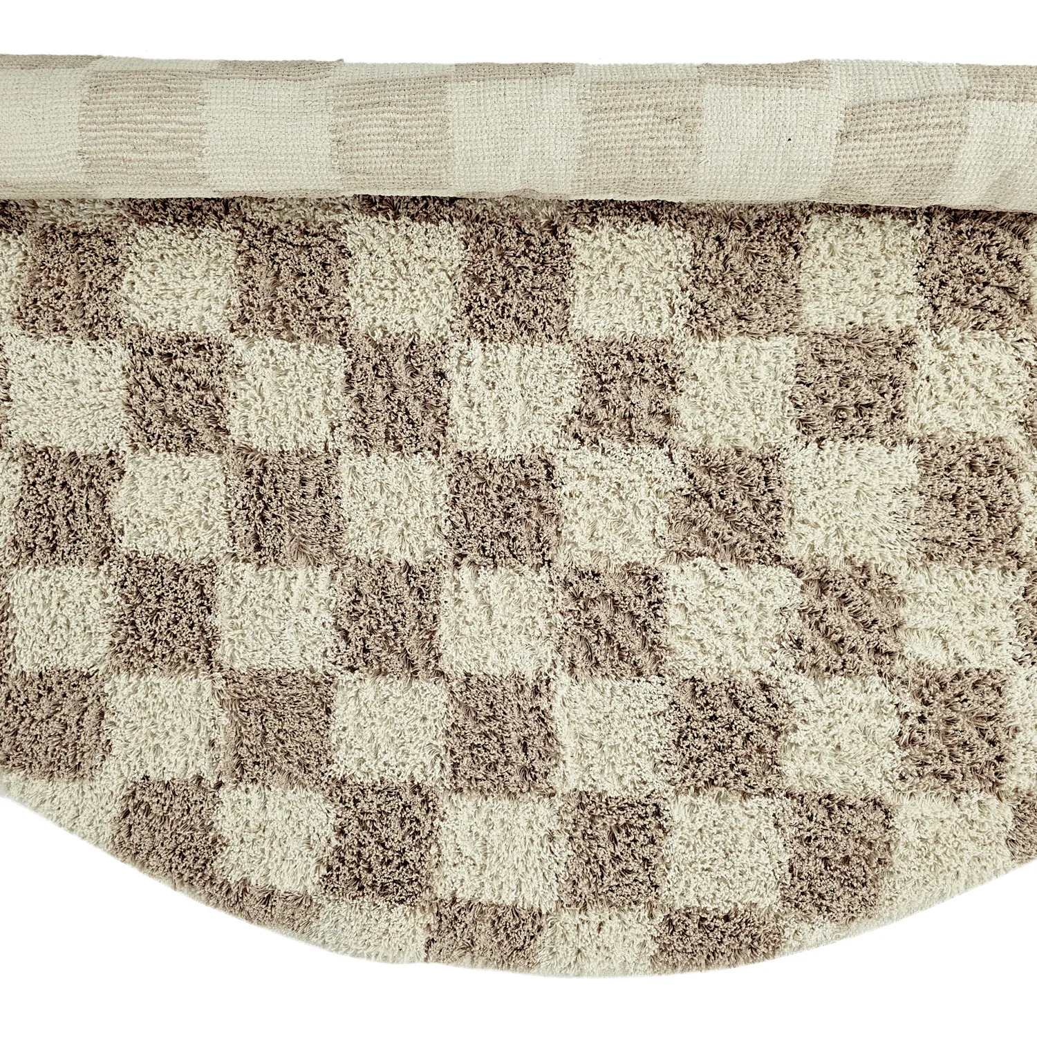 Kulatý koberec - Elsey Natural Cotton Shaggy (smetana/písek)