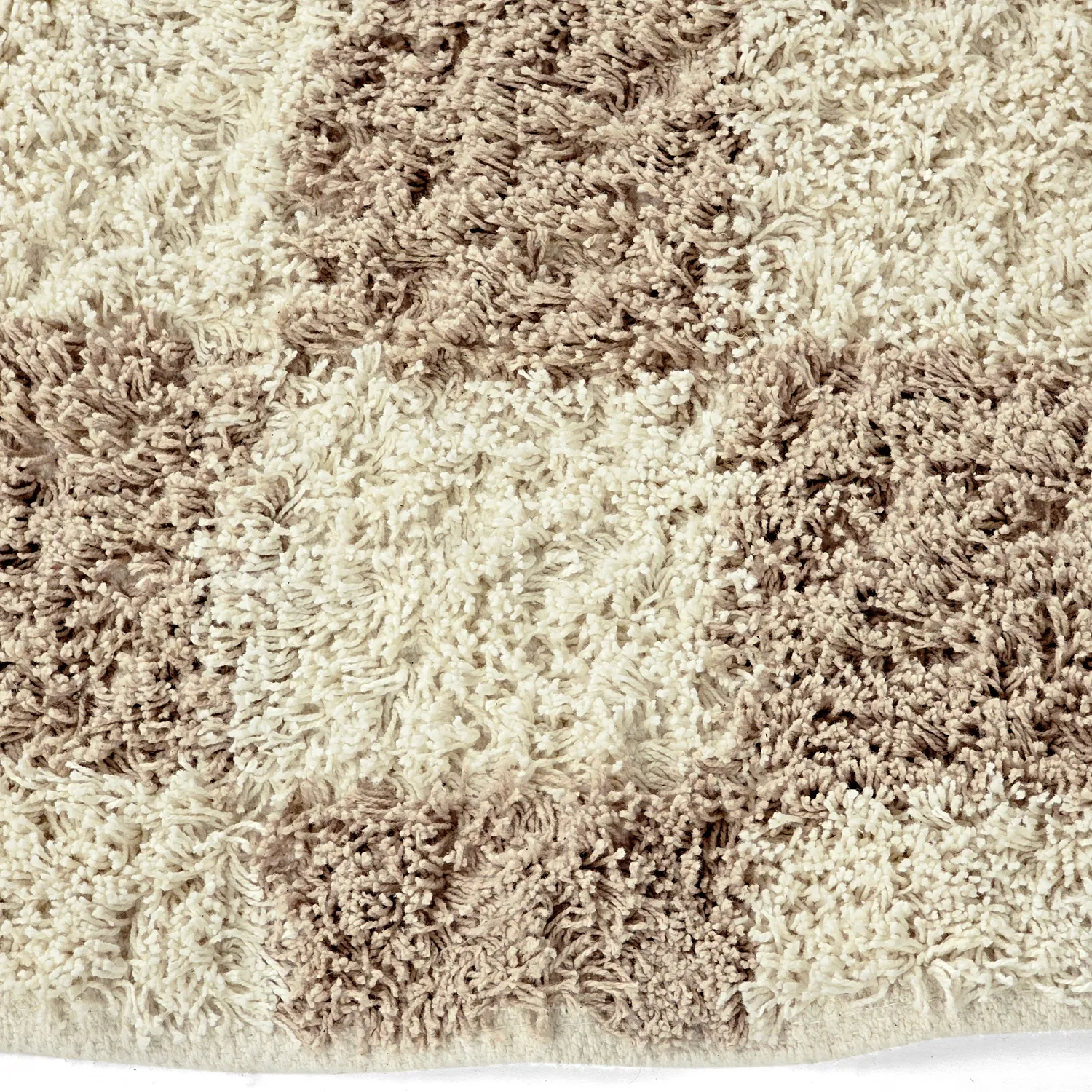 Kulatý koberec - Elsey Natural Cotton Shaggy (smetana/písek)