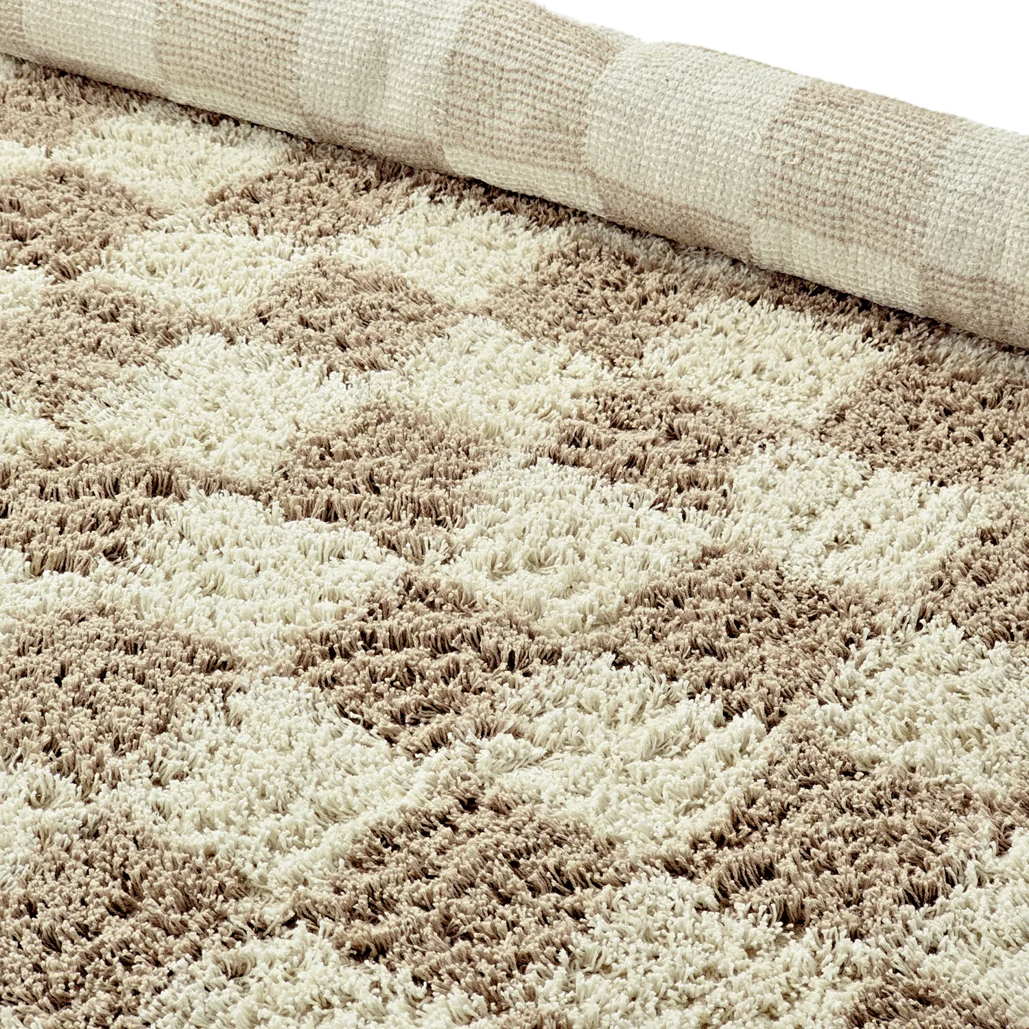 Kulatý koberec - Elsey Natural Cotton Shaggy (smetana/písek)