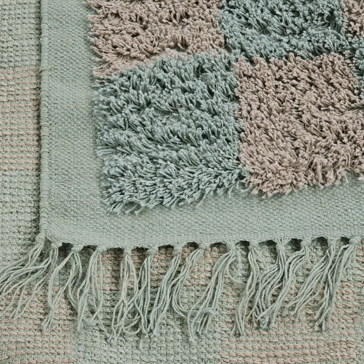 Shaggy koberce - Elsey Natural Cotton Shaggy (šedá/růžová)