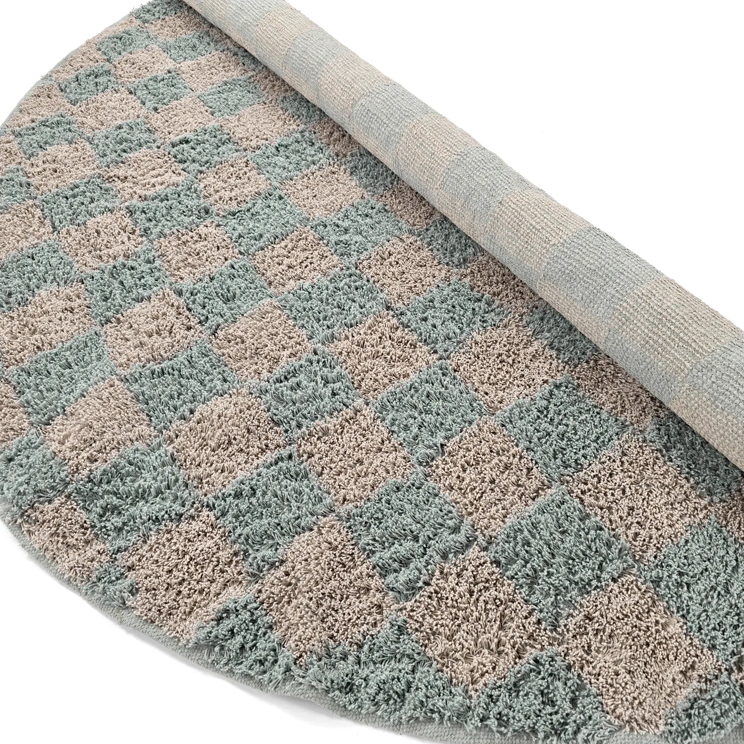 Kulatý koberec - Elsey Natural Cotton Shaggy (šedá/růžová)