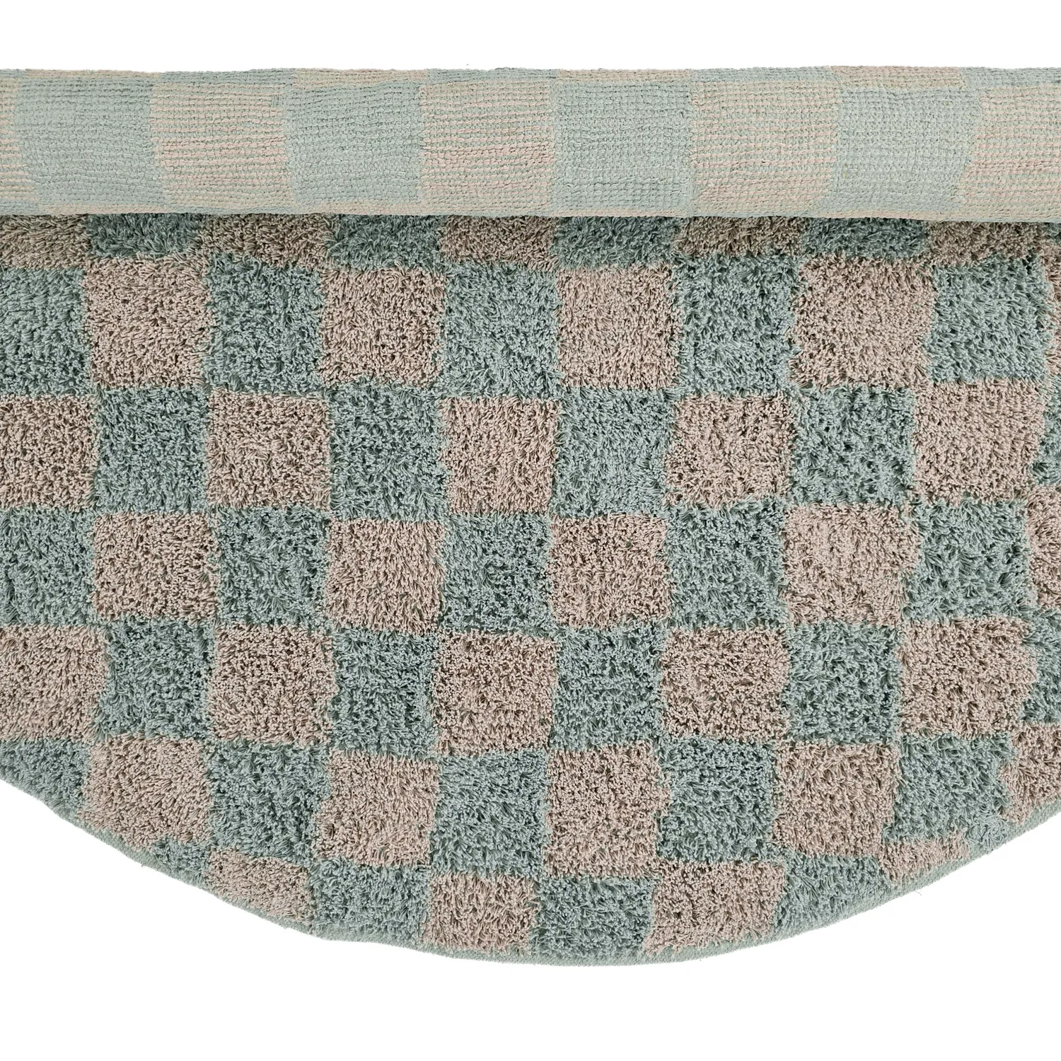 Kulatý koberec - Elsey Natural Cotton Shaggy (šedá/růžová)