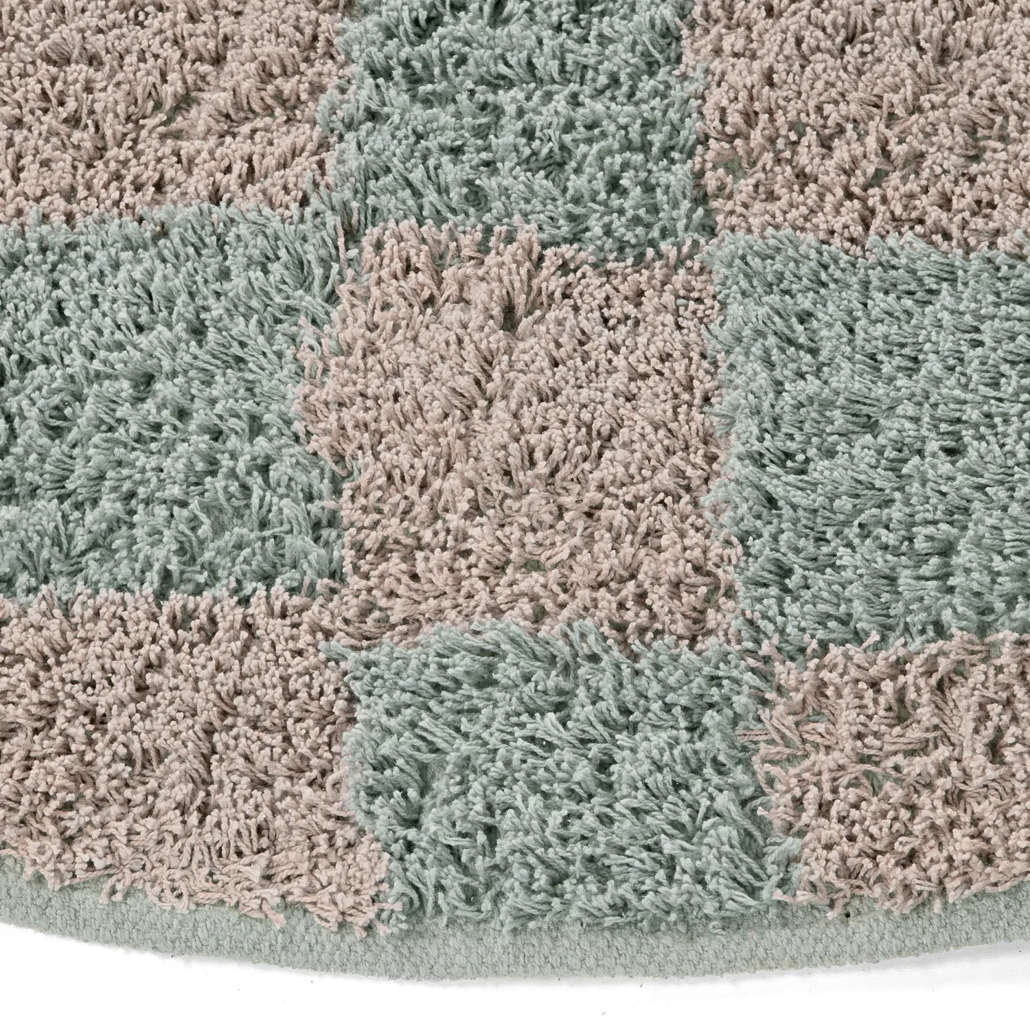 Kulatý koberec - Elsey Natural Cotton Shaggy (šedá/růžová)