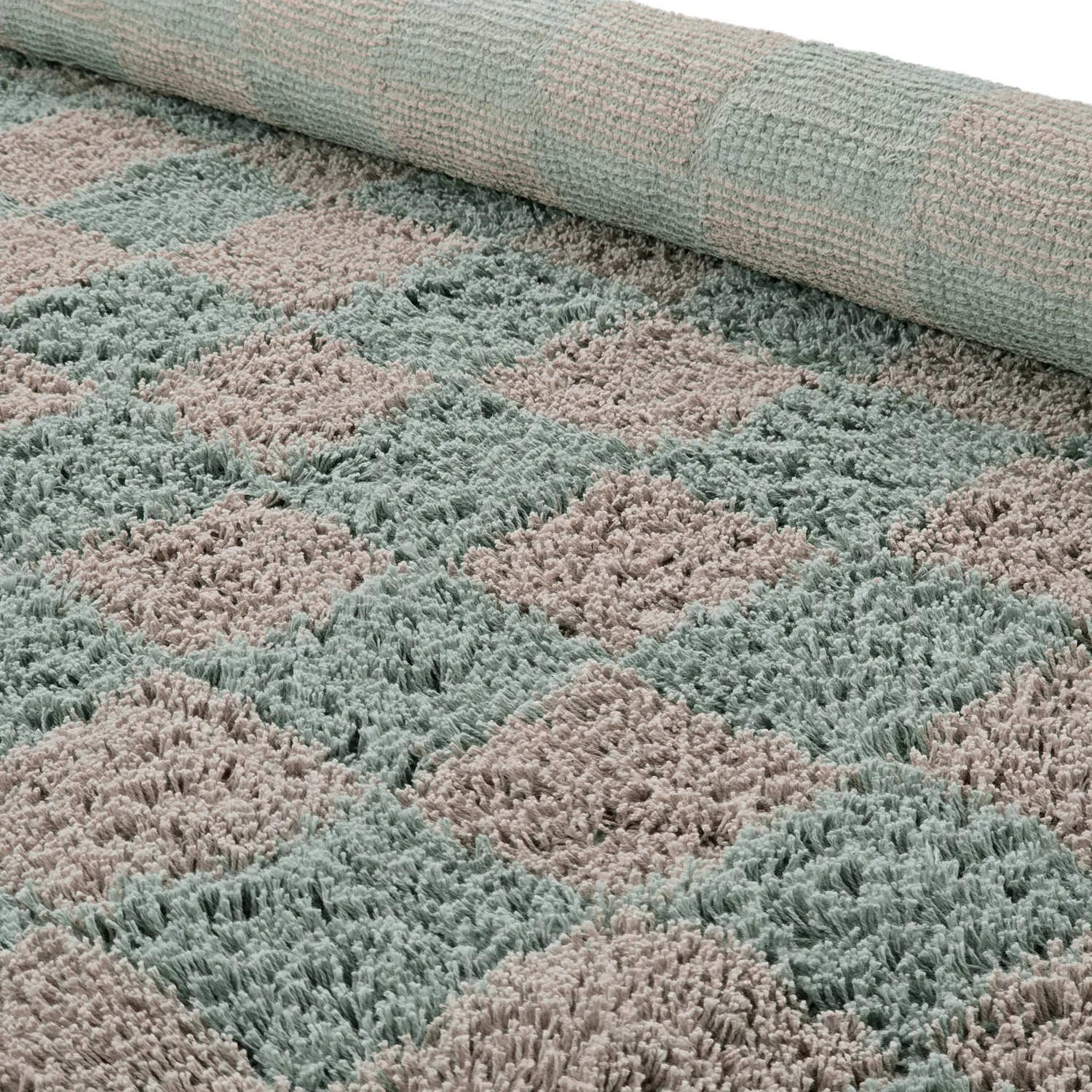 Kulatý koberec - Elsey Natural Cotton Shaggy (šedá/růžová)