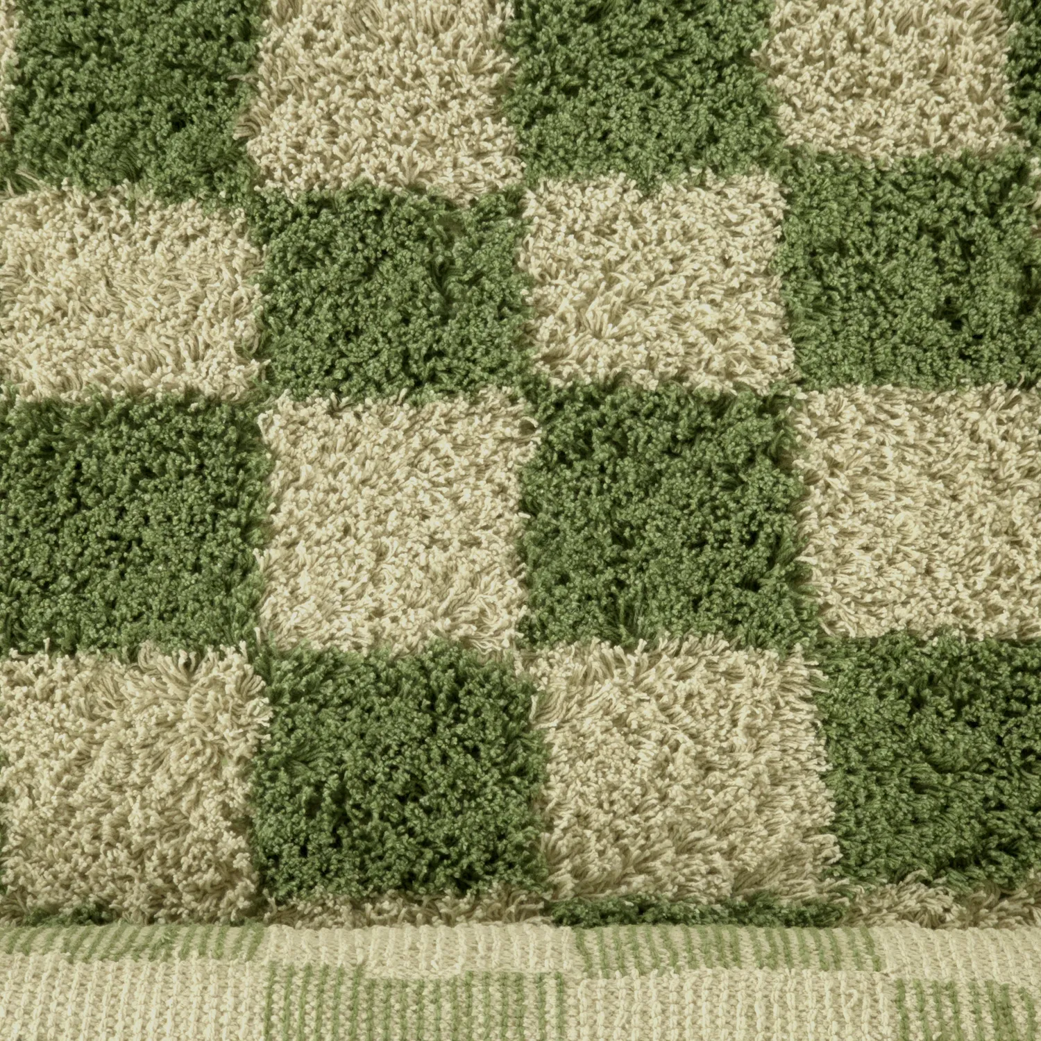 Shaggy koberce - Elsey Natural Cotton Shaggy (zelená/béžová)