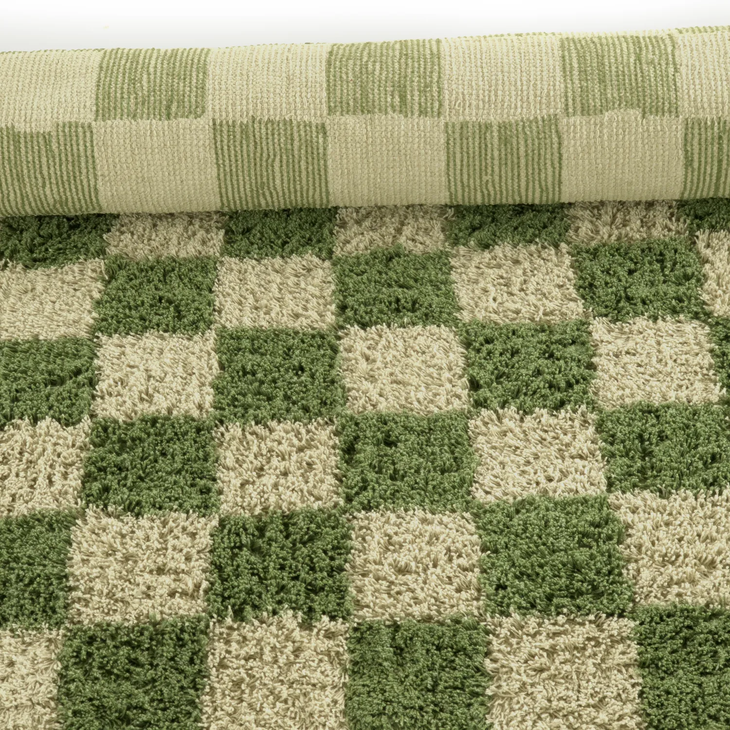 Shaggy koberce - Elsey Natural Cotton Shaggy (zelená/béžová)