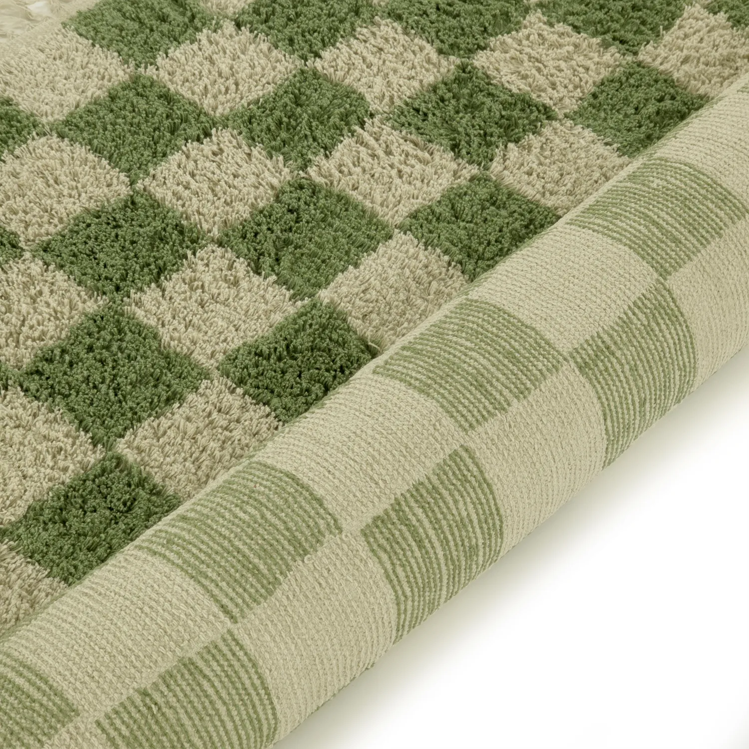 Shaggy koberce - Elsey Natural Cotton Shaggy (zelená/béžová)