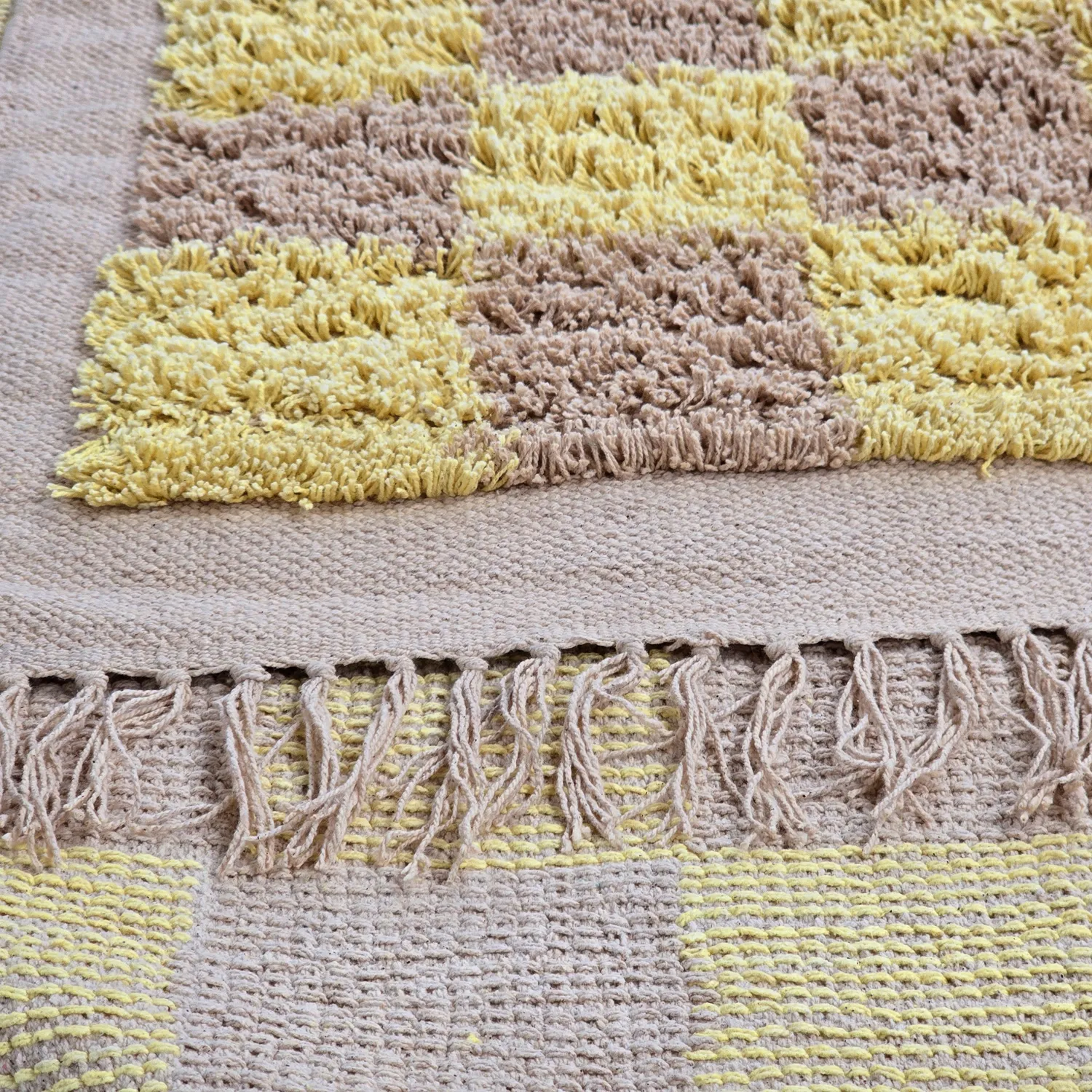 Shaggy koberce - Elsey Natural Cotton Shaggy (žlutá/béžový)