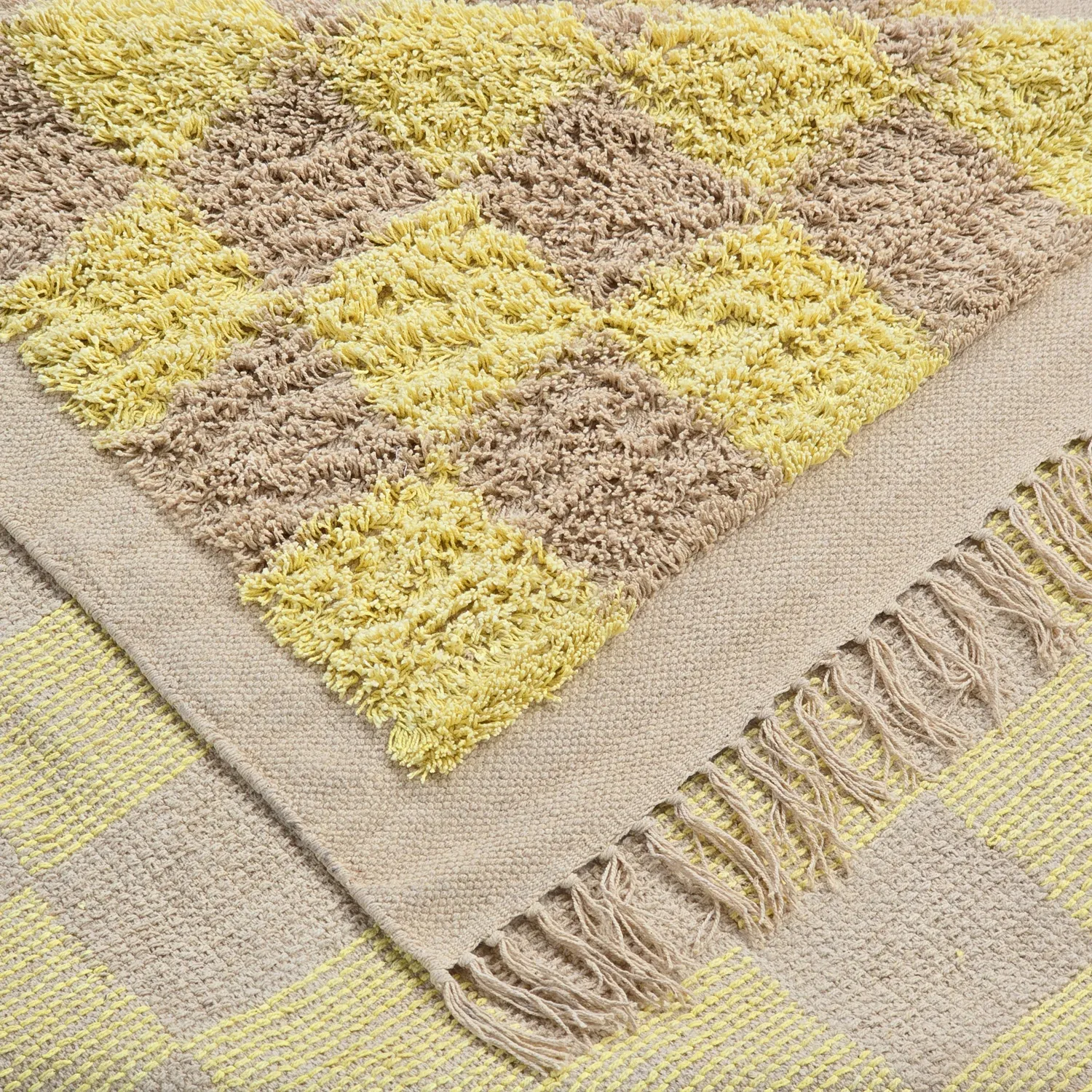 Shaggy koberce - Elsey Natural Cotton Shaggy (žlutá/béžový)