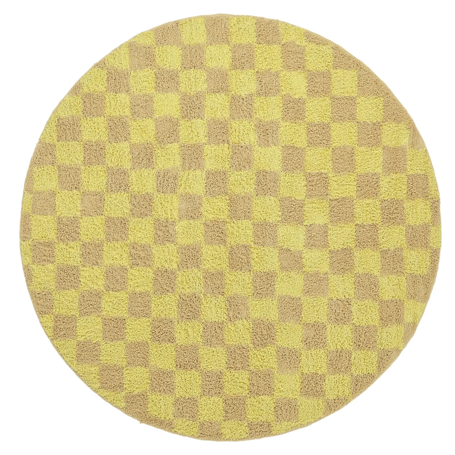 Kulatý koberec - Elsey Natural Cotton Shaggy (žlutá/béžový)