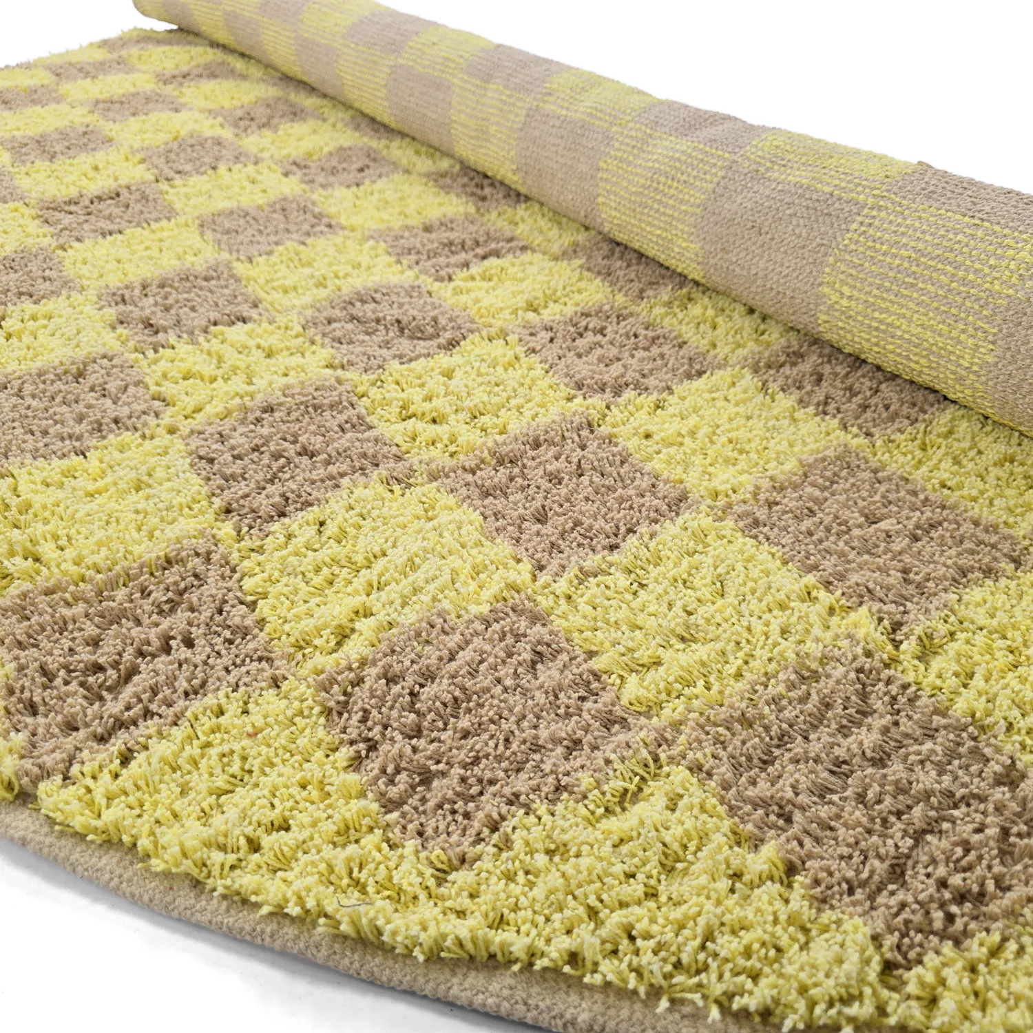 Kulatý koberec - Elsey Natural Cotton Shaggy (žlutá/béžový)