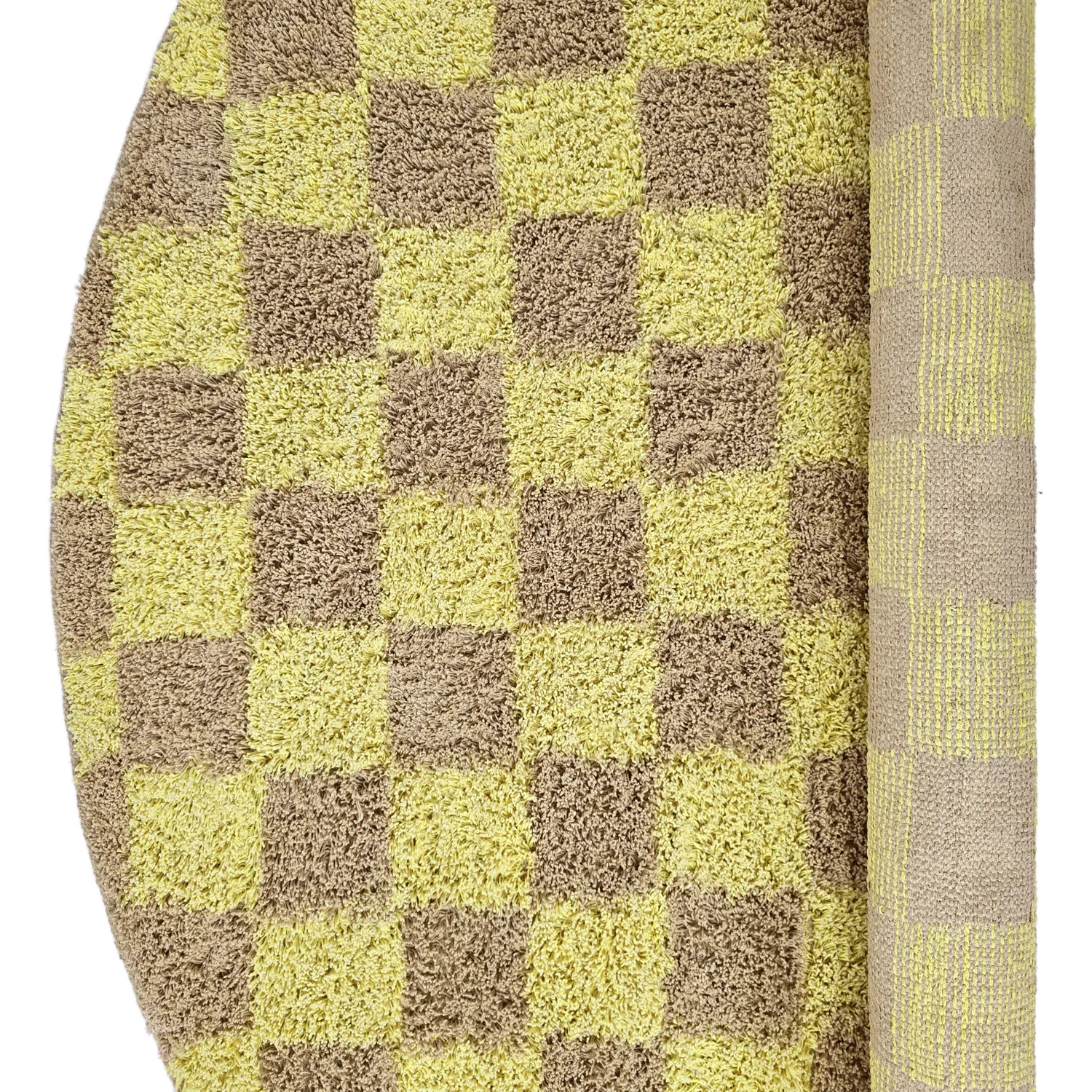 Kulatý koberec - Elsey Natural Cotton Shaggy (žlutá/béžový)