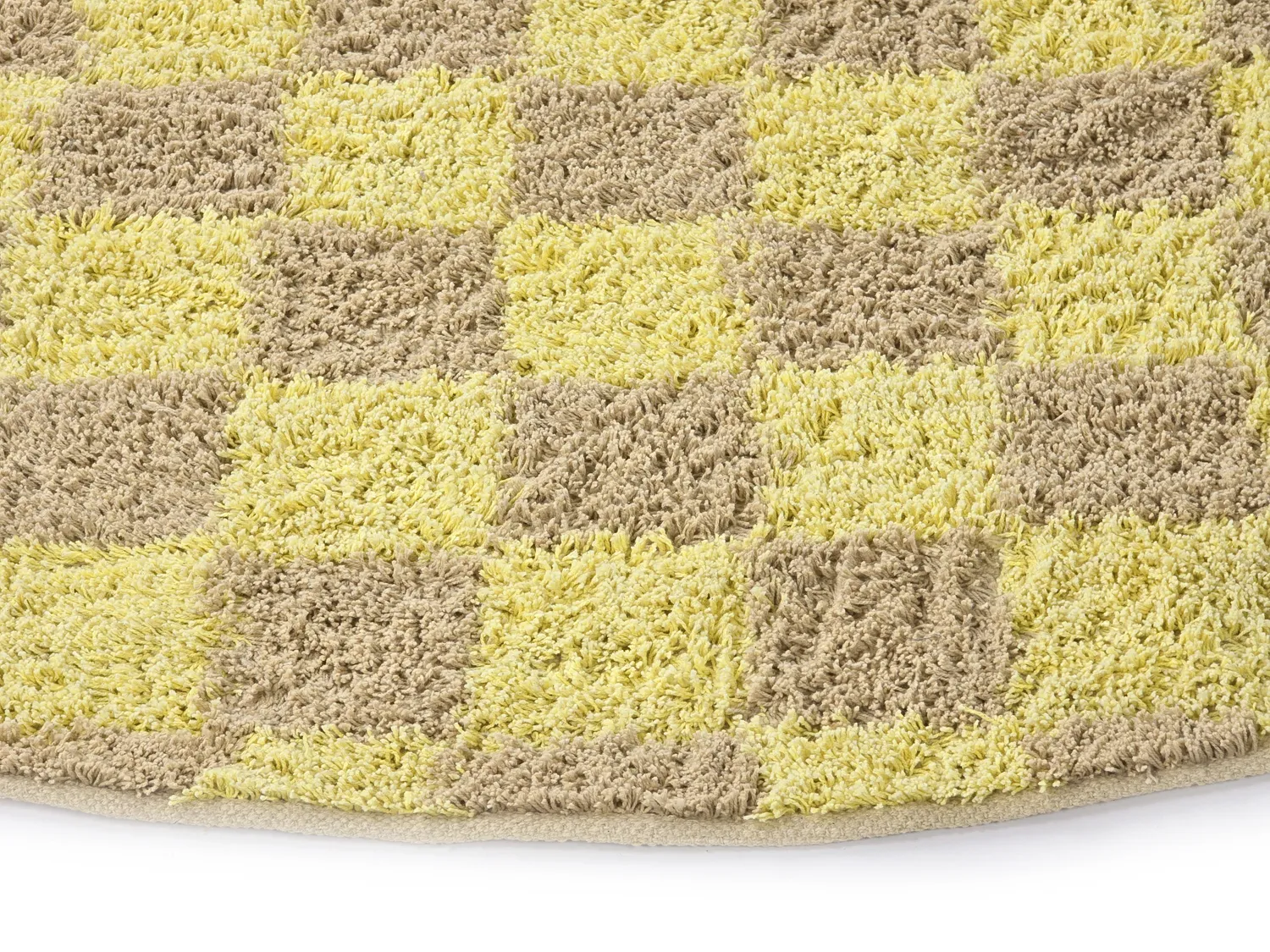 Kulatý koberec - Elsey Natural Cotton Shaggy (žlutá/béžový)