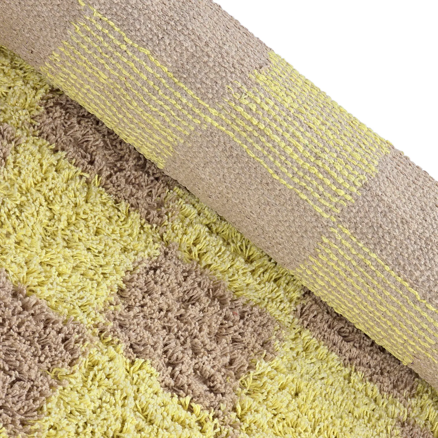 Kulatý koberec - Elsey Natural Cotton Shaggy (žlutá/béžový)