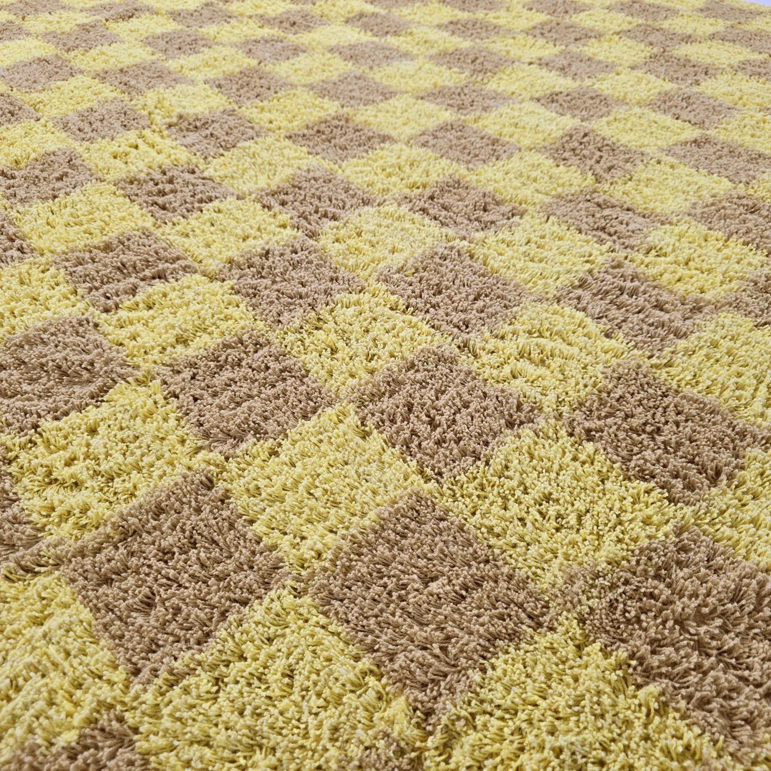Kulatý koberec - Elsey Natural Cotton Shaggy (žlutá/béžový)