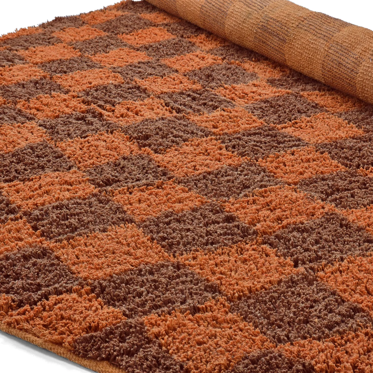 Kulatý koberec - Elsey Natural Cotton Shaggy (oranžová/červená)