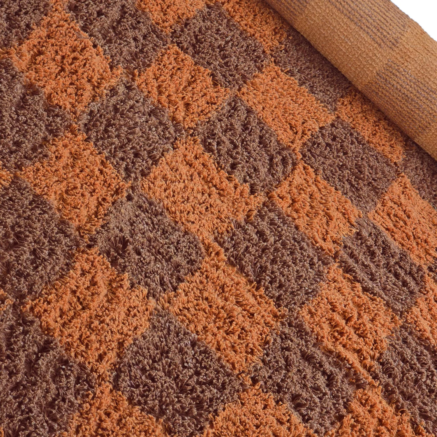 Kulatý koberec - Elsey Natural Cotton Shaggy (oranžová/červená)
