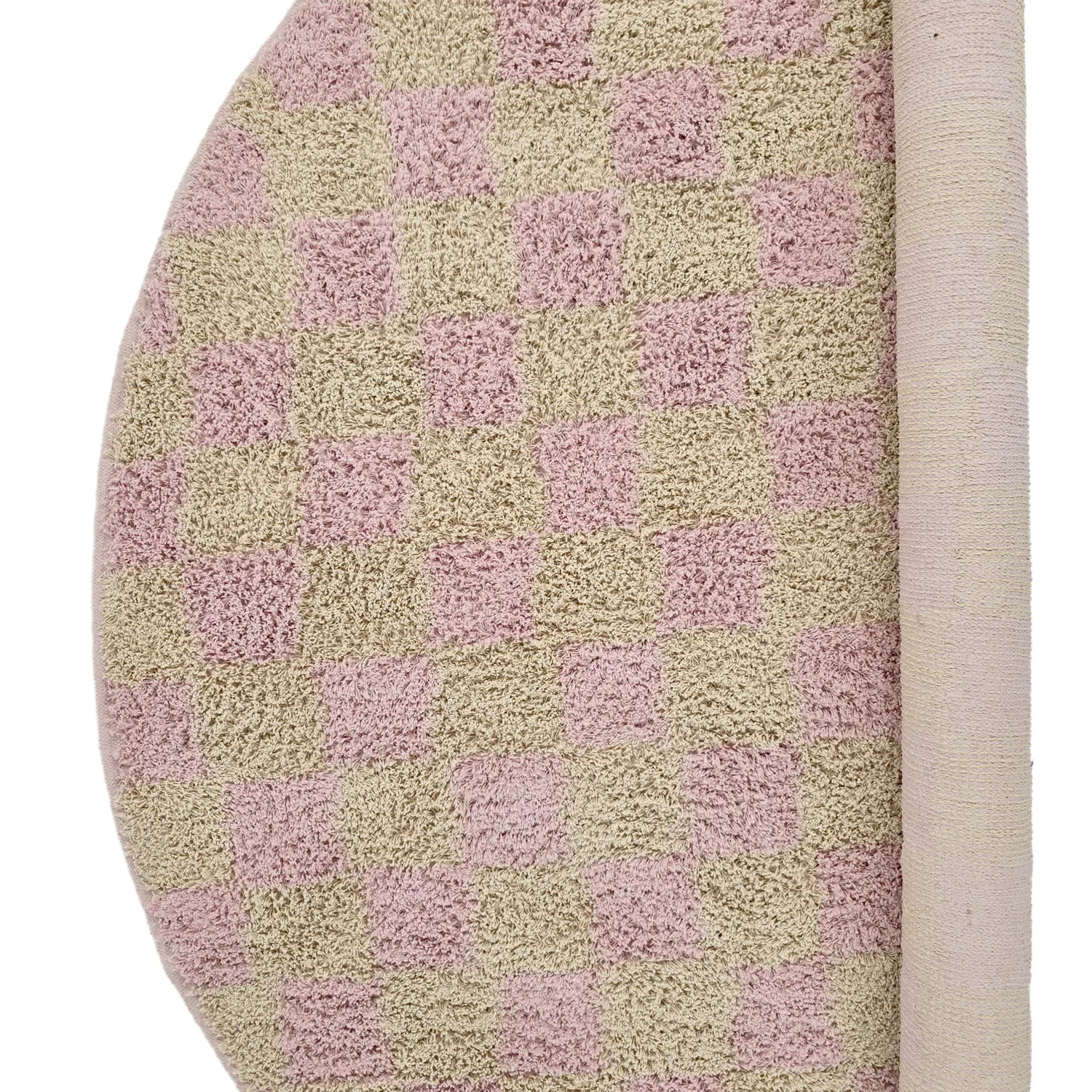 Kulatý koberec - Elsey Natural Cotton Shaggy (růžová/oranžová)