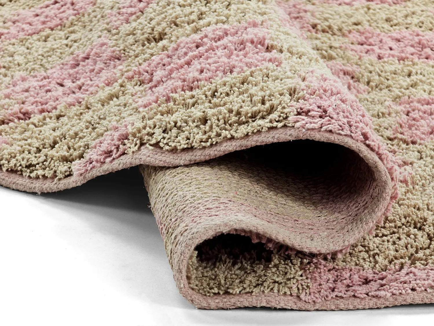 Kulatý koberec - Elsey Natural Cotton Shaggy (růžová/oranžová)