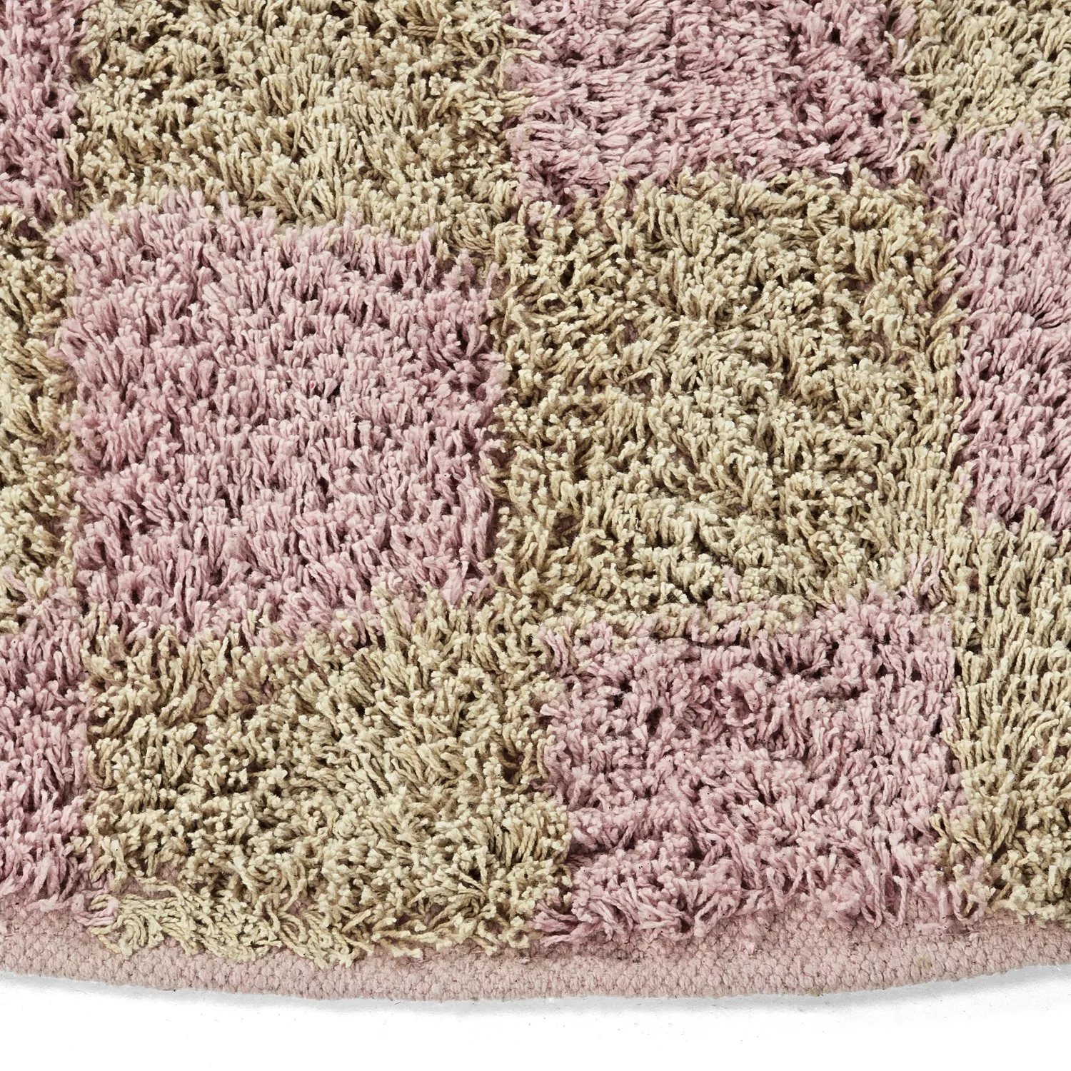 Kulatý koberec - Elsey Natural Cotton Shaggy (růžová/oranžová)