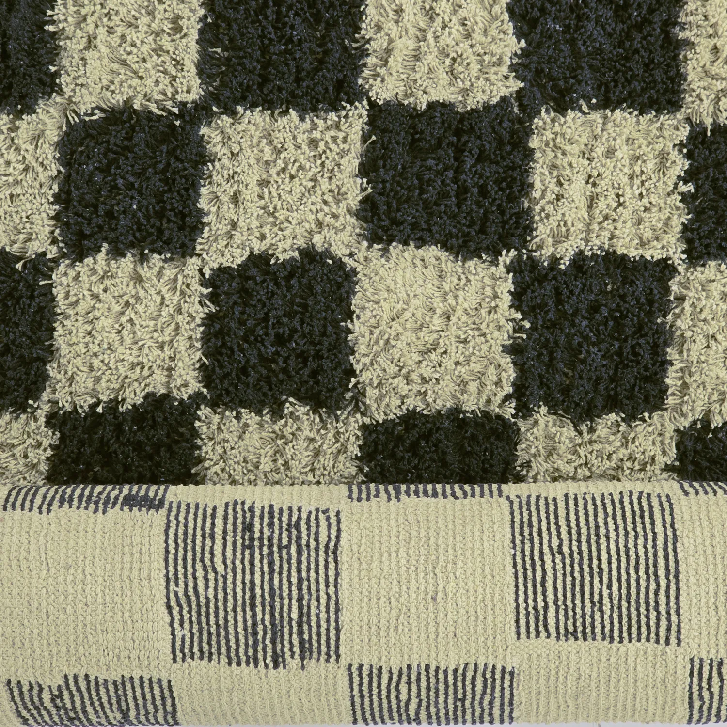 Shaggy koberce - Elsey Natural Cotton Shaggy (černá/béžová)
