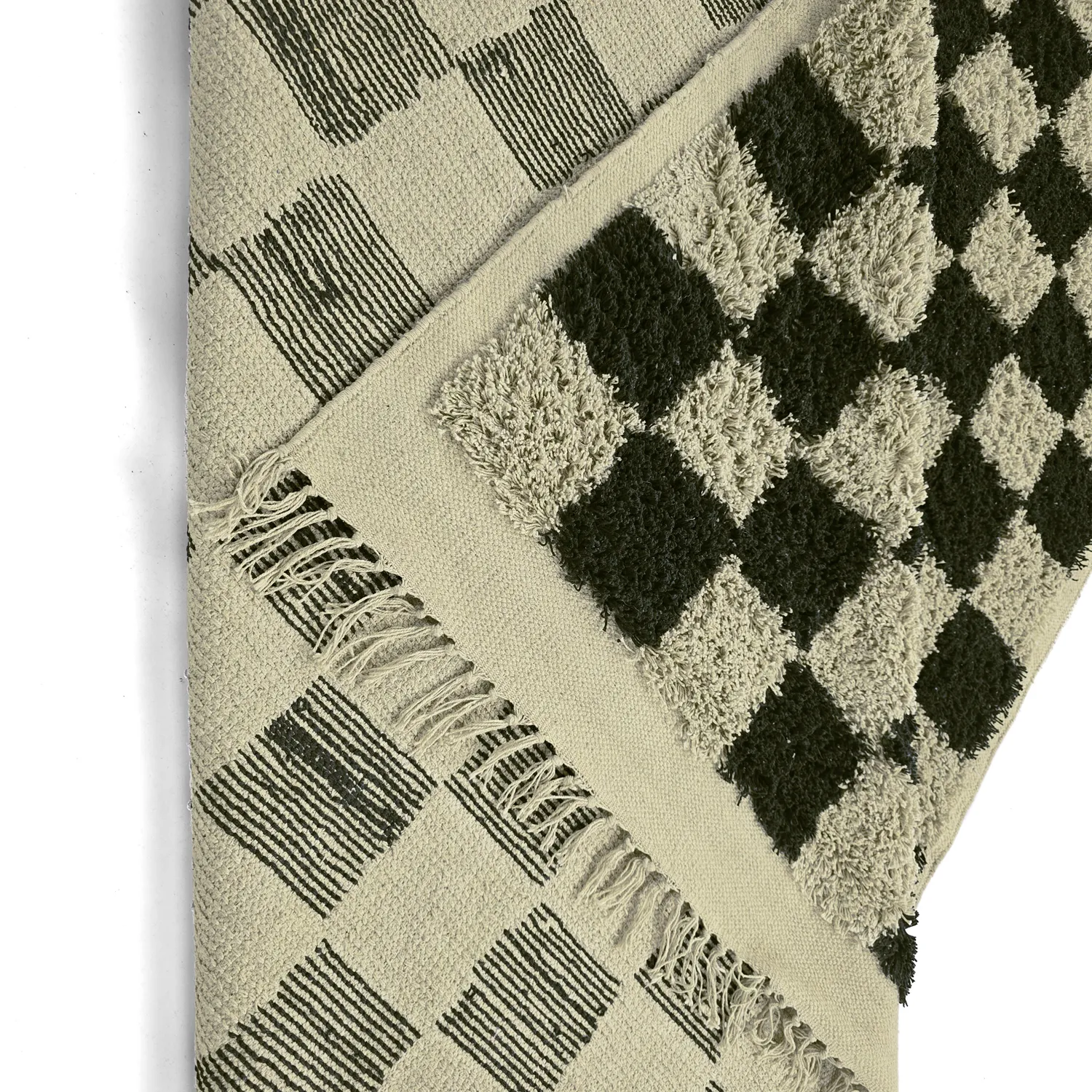 Shaggy koberce - Elsey Natural Cotton Shaggy (černá/béžová)