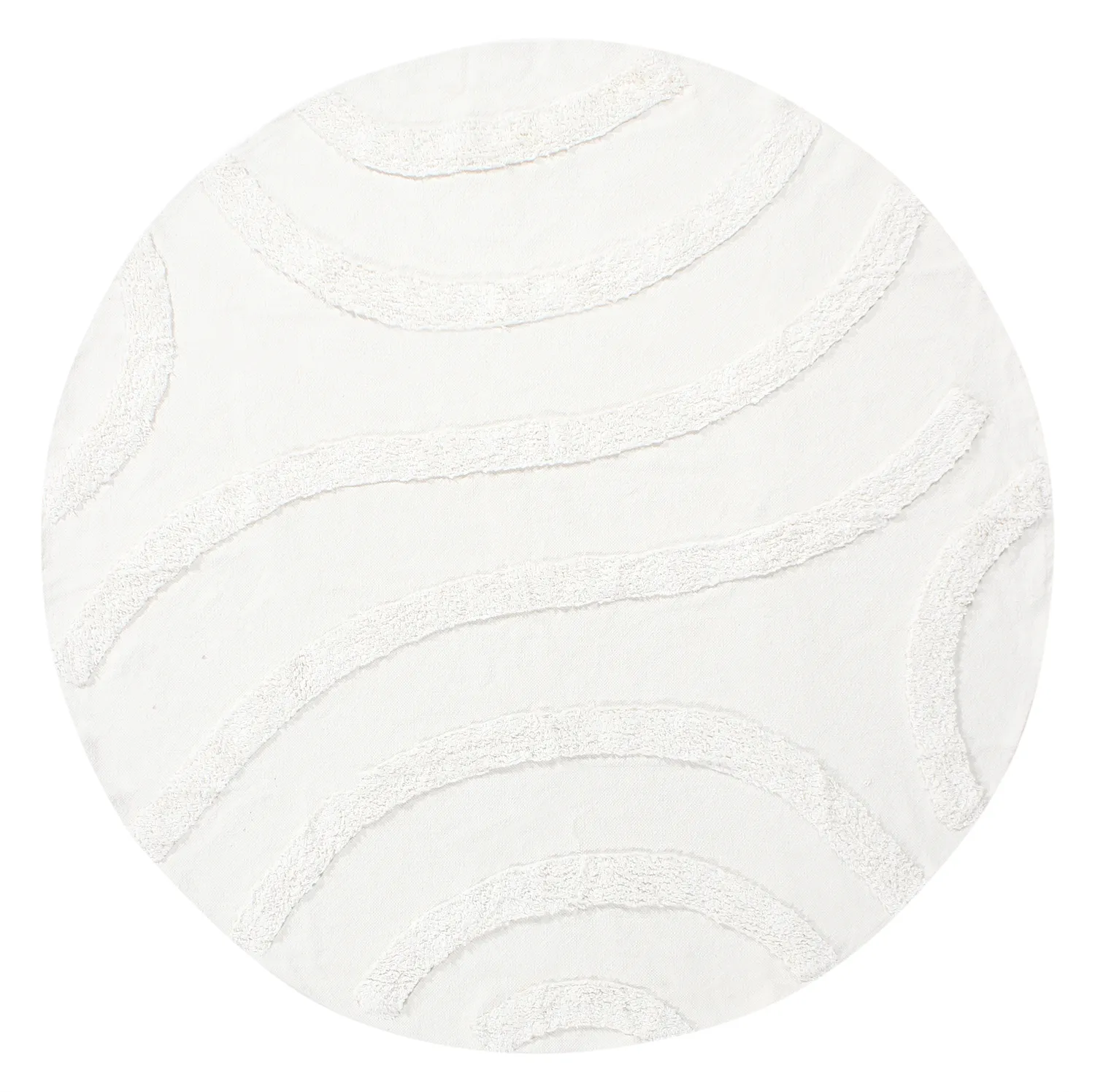 Kulatý koberec - Emilia Natural Cotton Shaggy (offwhite)