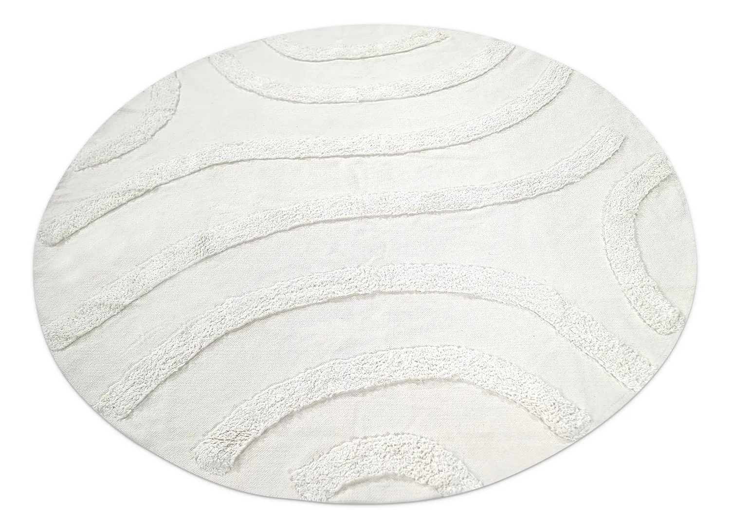 Kulatý koberec - Emilia Natural Cotton Shaggy (offwhite)