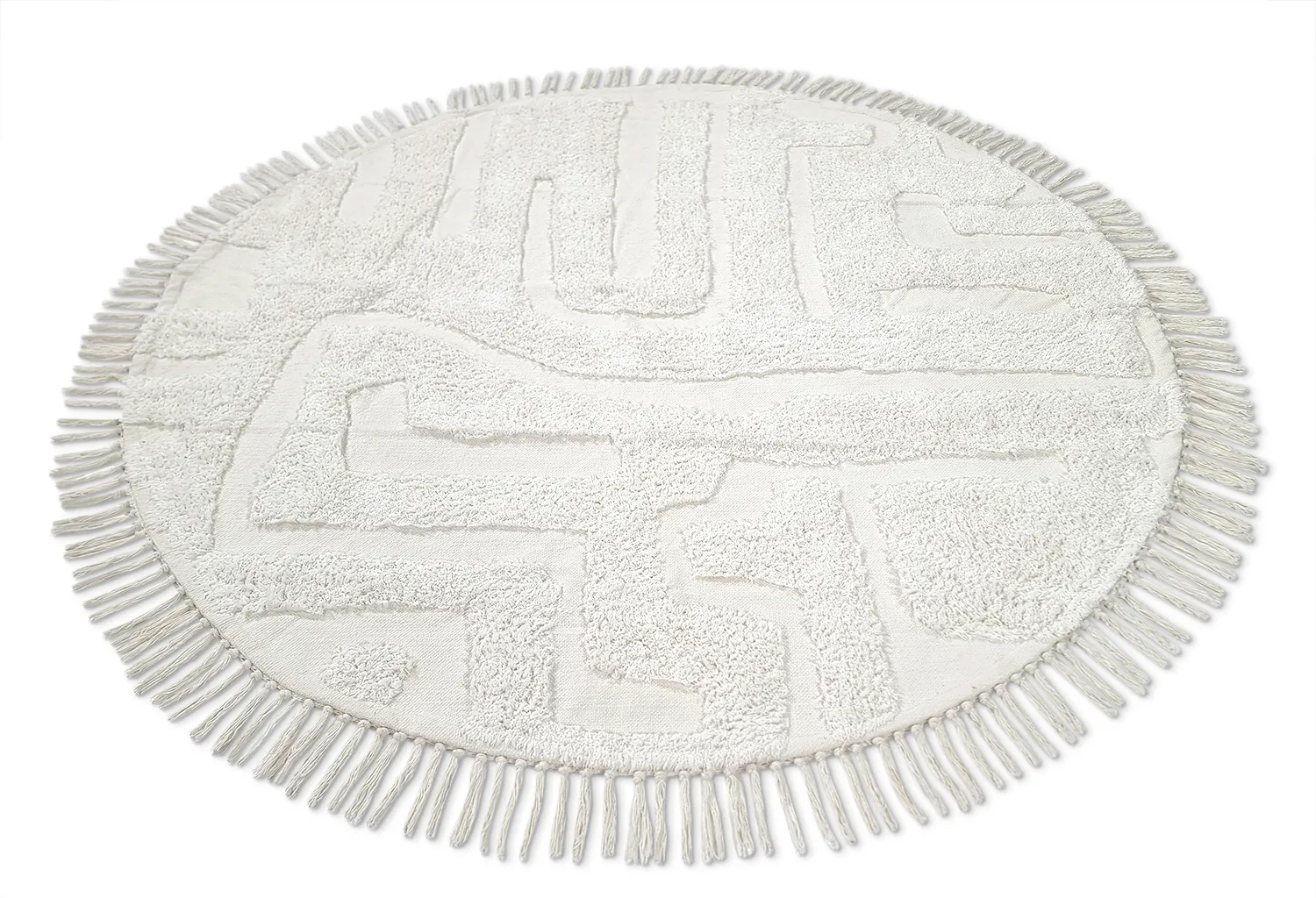 Kulatý koberec - Fallon Natural Cotton Shaggy (offwhite)