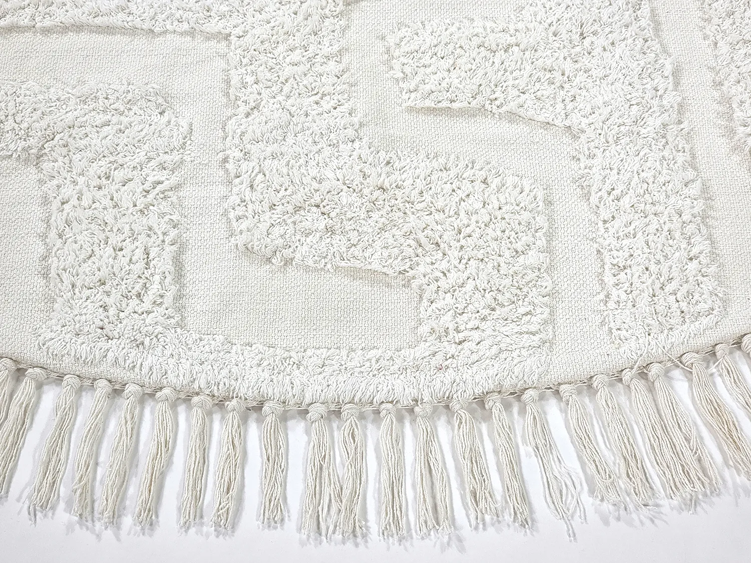 Kulatý koberec - Fallon Natural Cotton Shaggy (offwhite)