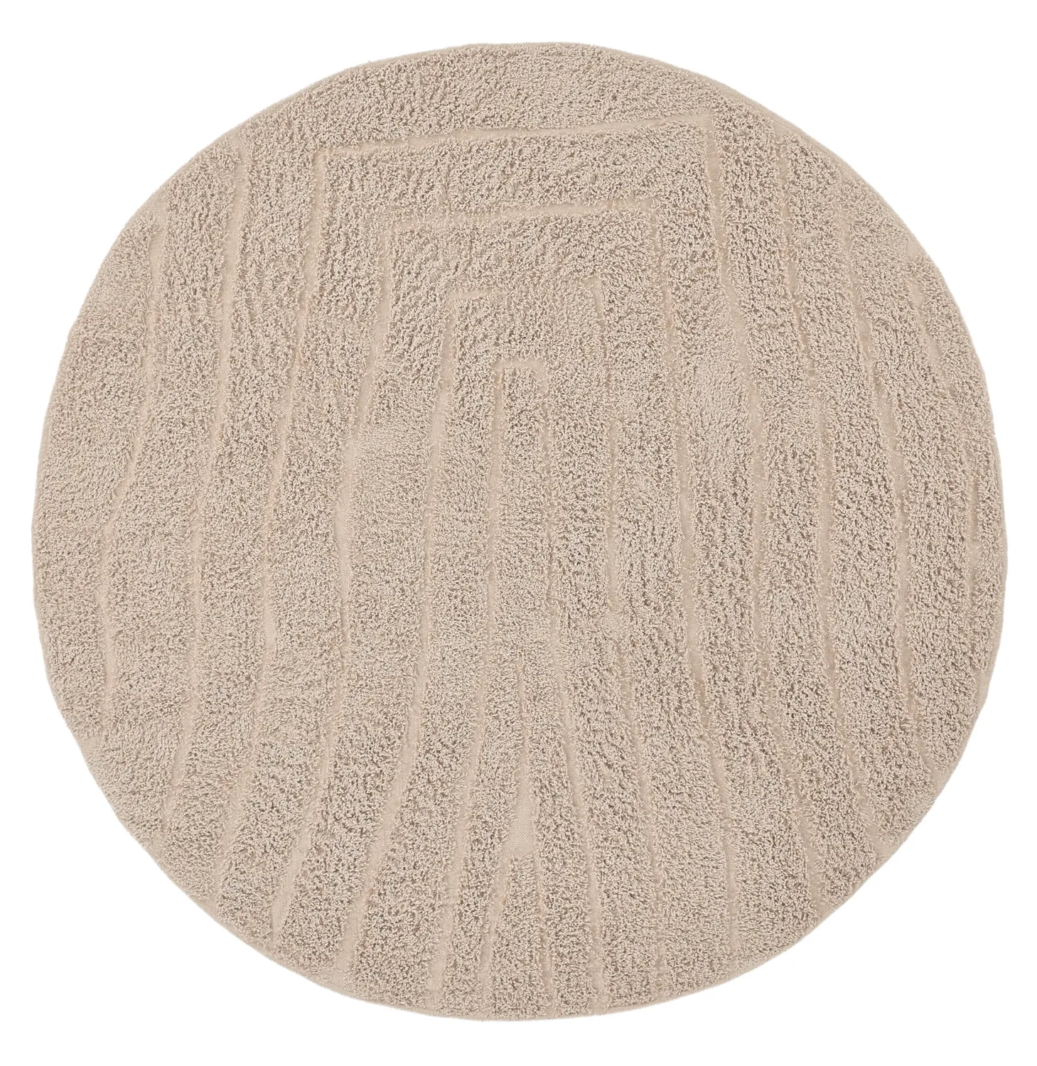 Kulatý koberec - Farley Natural Cotton Shaggy (béžový)
