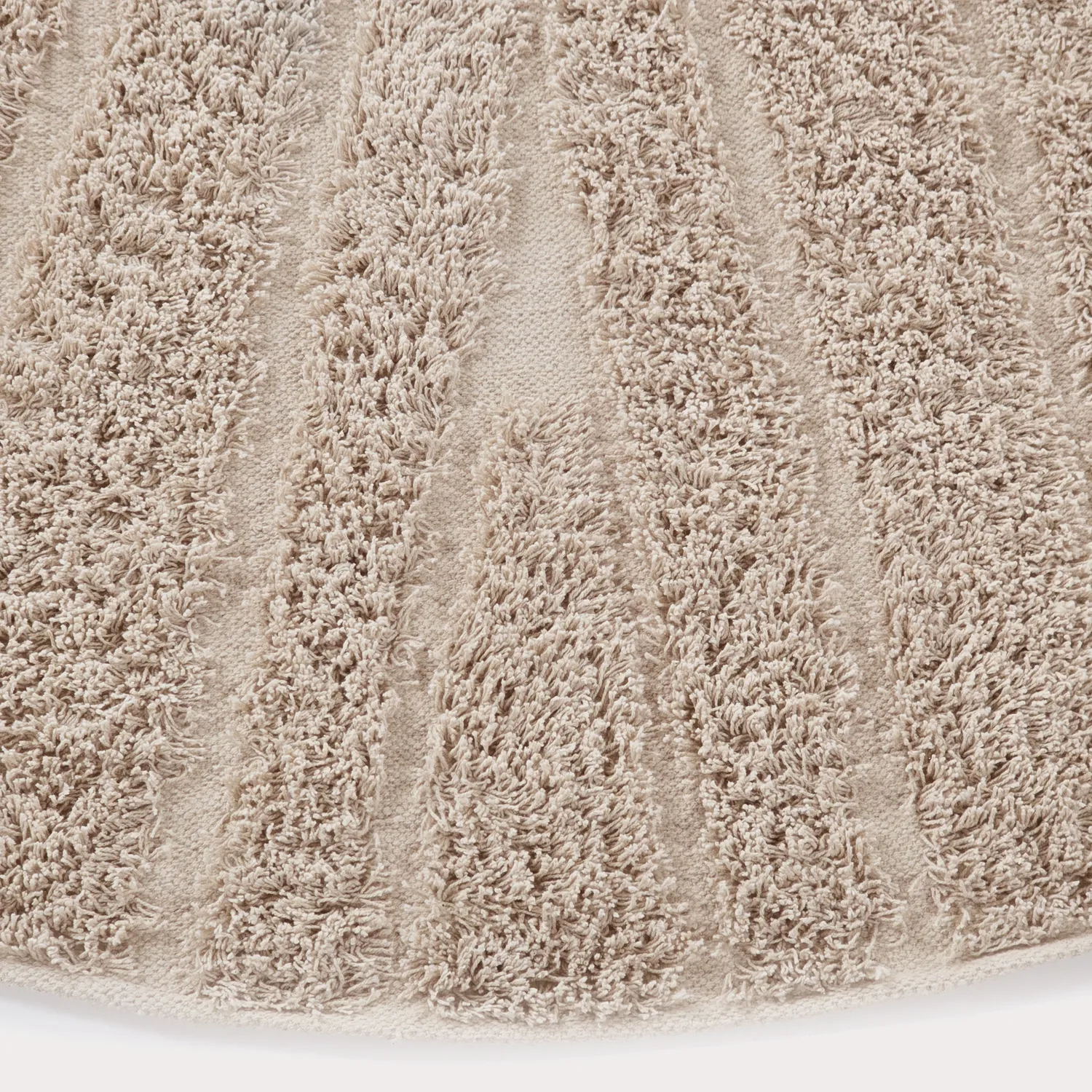 Kulatý koberec - Farley Natural Cotton Shaggy (béžový)