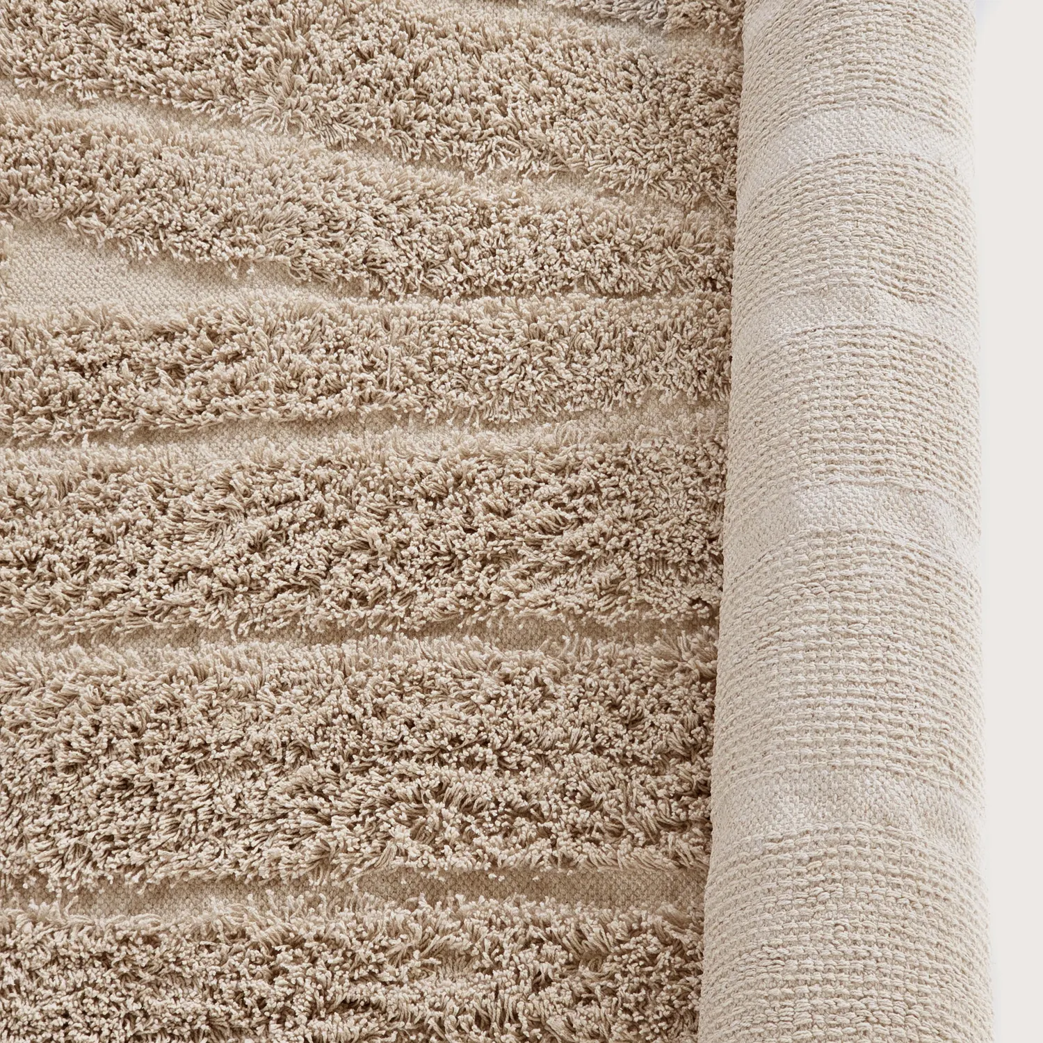 Kulatý koberec - Farley Natural Cotton Shaggy (béžový)