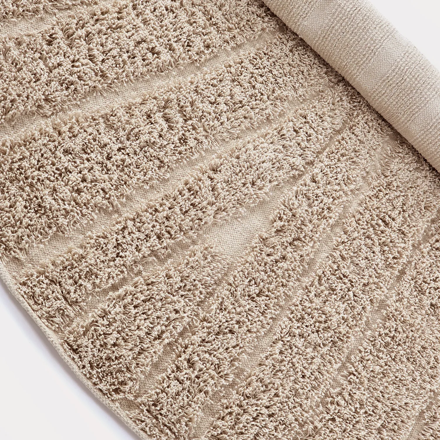 Kulatý koberec - Farley Natural Cotton Shaggy (béžový)