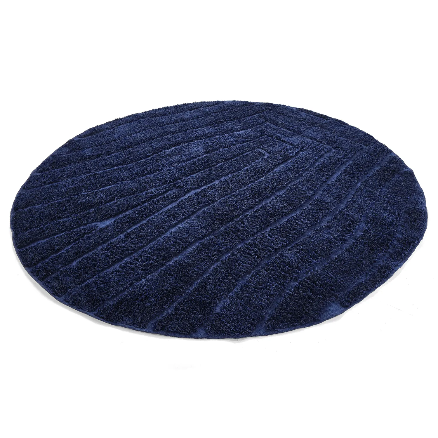Kulatý koberec - Farley Natural Cotton Shaggy (modrý)